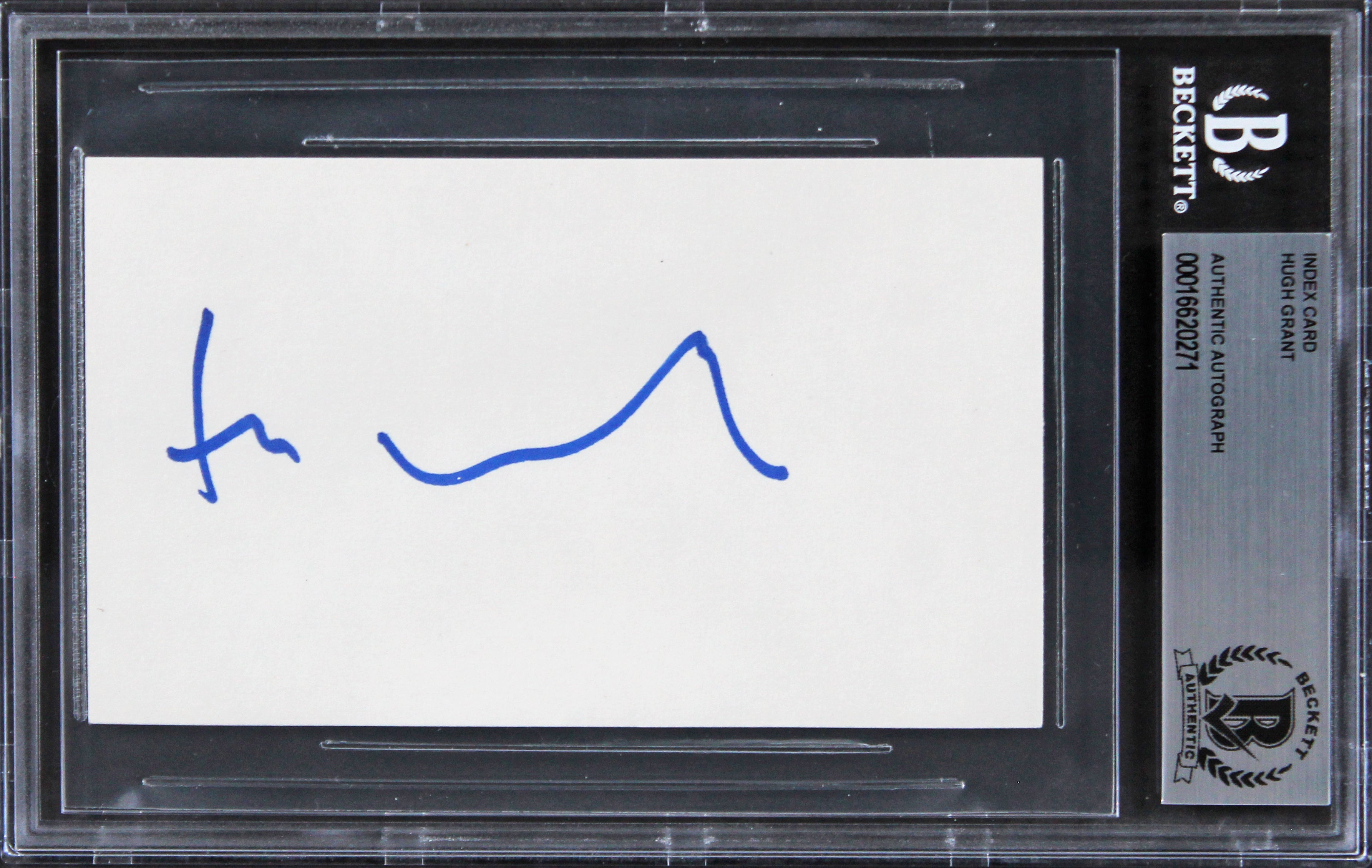 Hugh Grant Love Actually Authentic Signed 3x5 Index Card BAS Slabbed 1