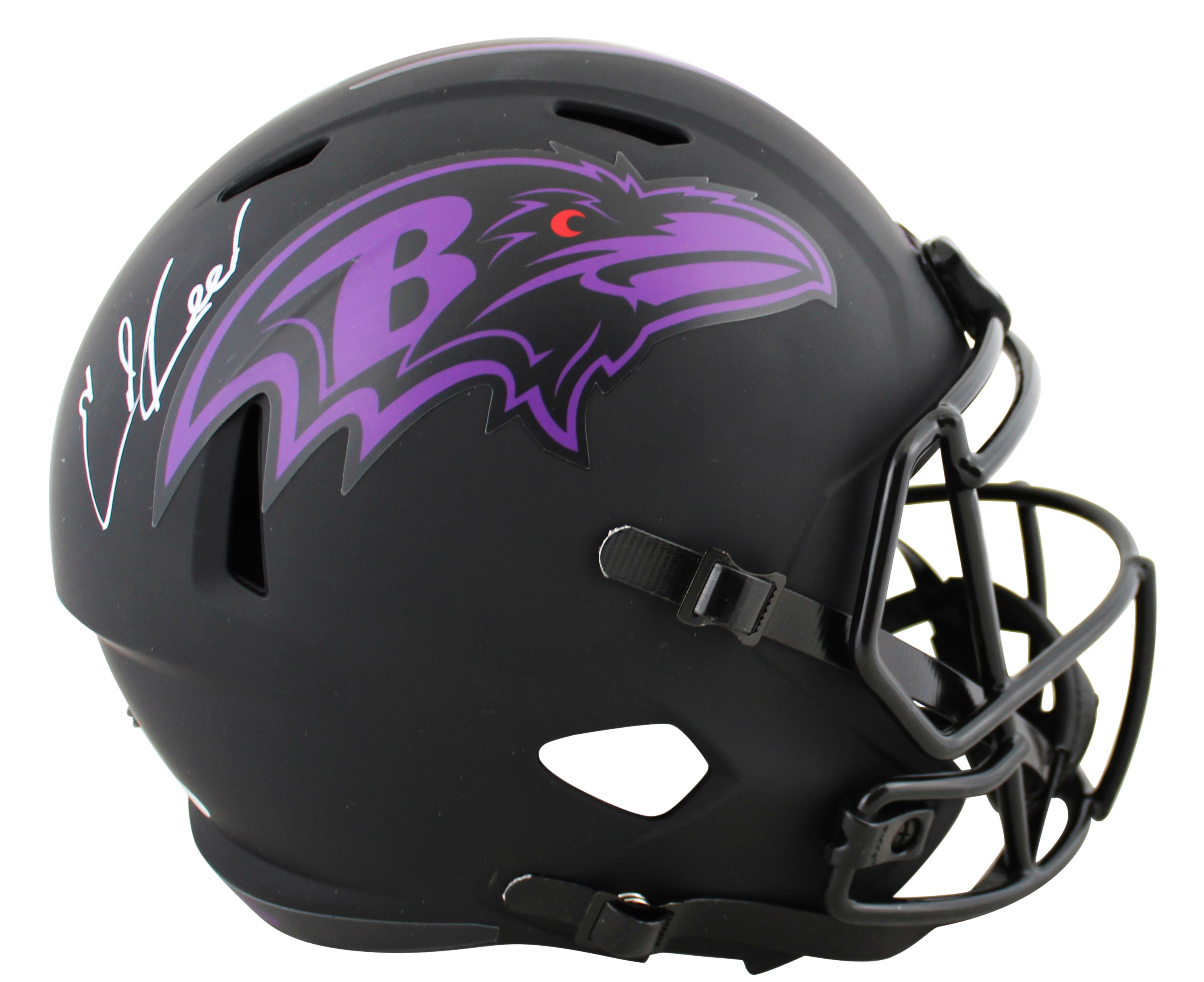 Ravens Ed Reed Authentic Signed Eclipse Full Size Speed Rep Helmet BAS Witnessed