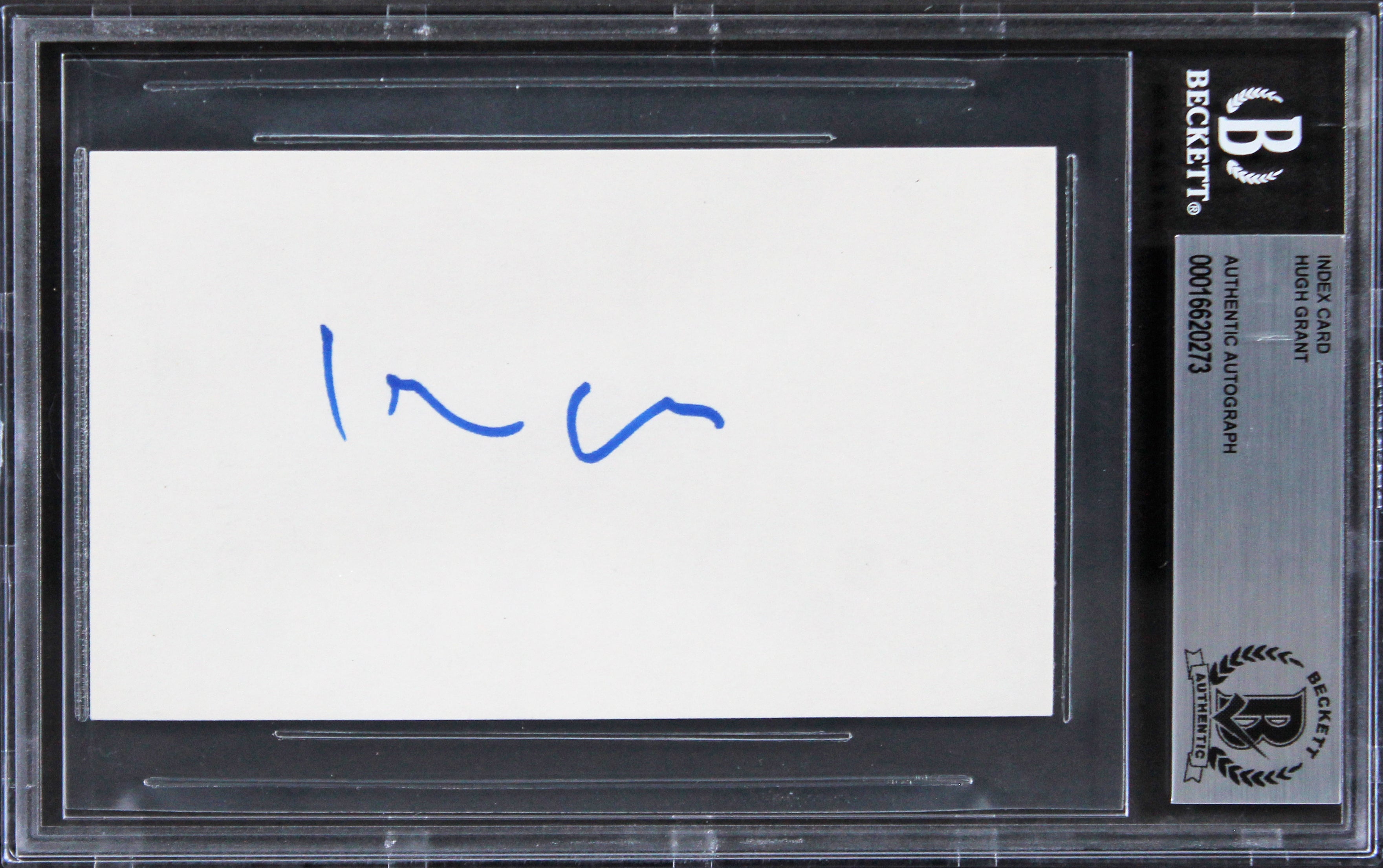 Hugh Grant Love Actually Authentic Signed 3x5 Index Card BAS Slabbed 2