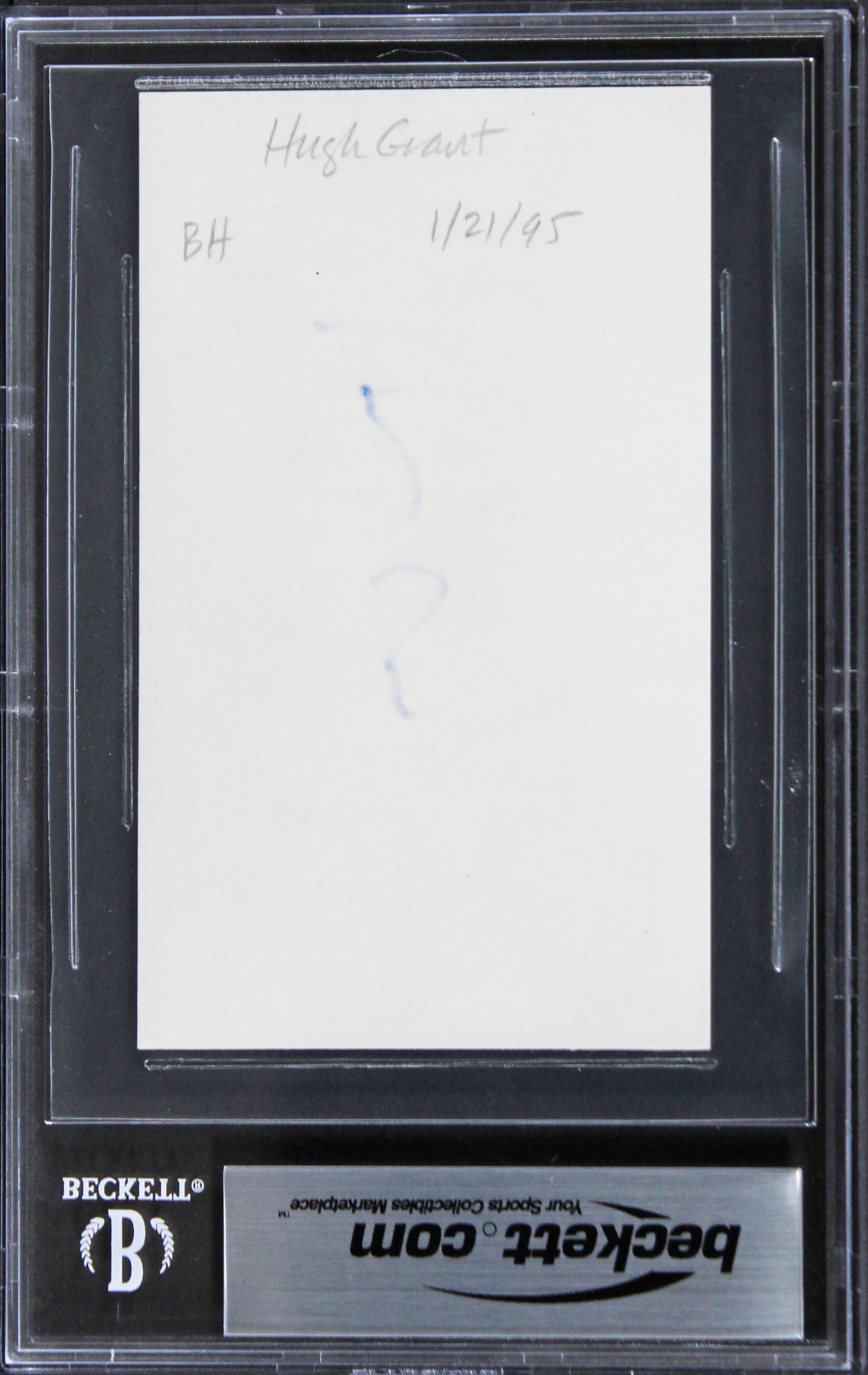 Hugh Grant Love Actually Authentic Signed 3x5 Index Card BAS Slabbed 2