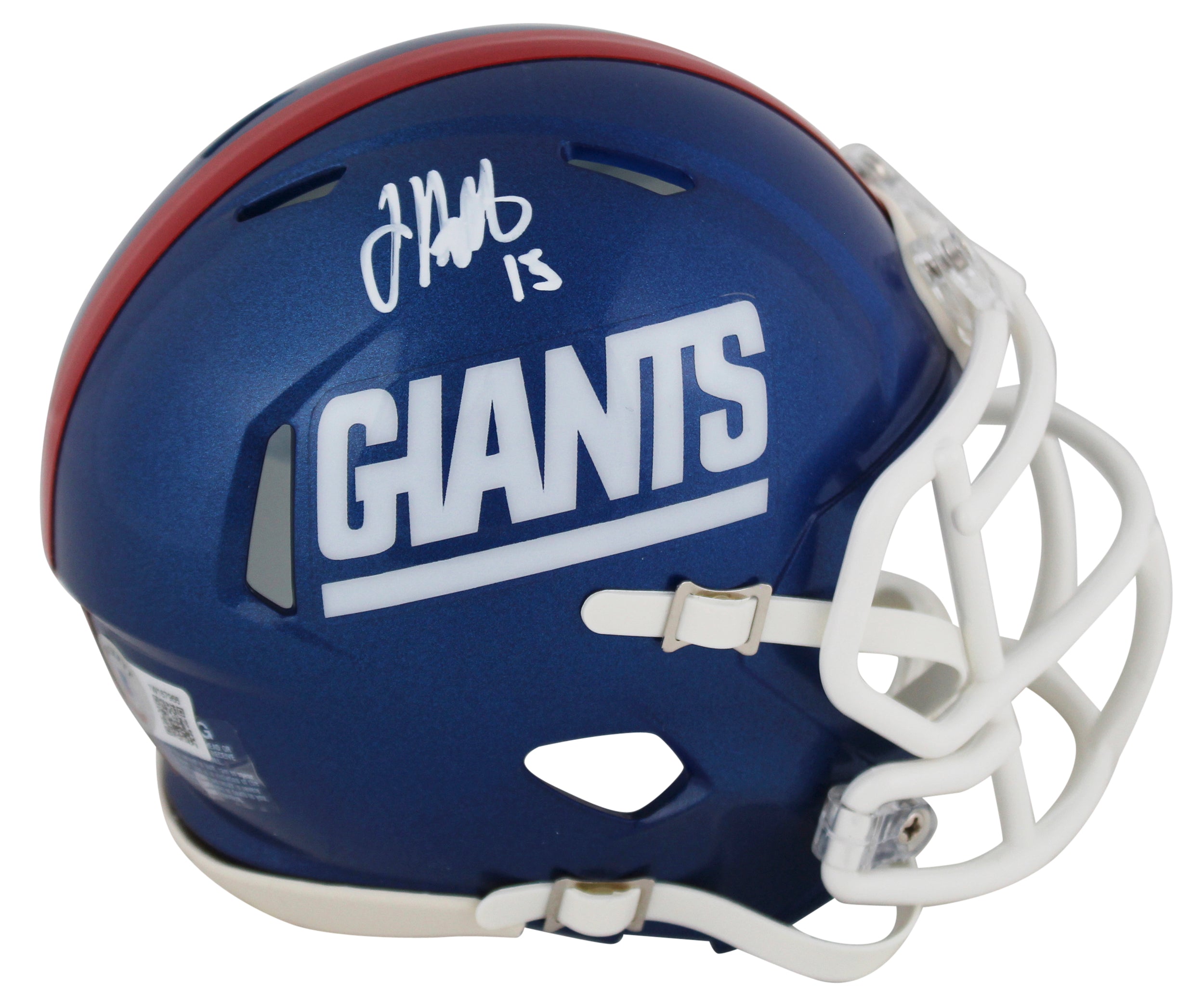 Giants Jalin Hyatt Signed 2022 On Field Alt Blue Speed Mini Helmet BAS Witnessed