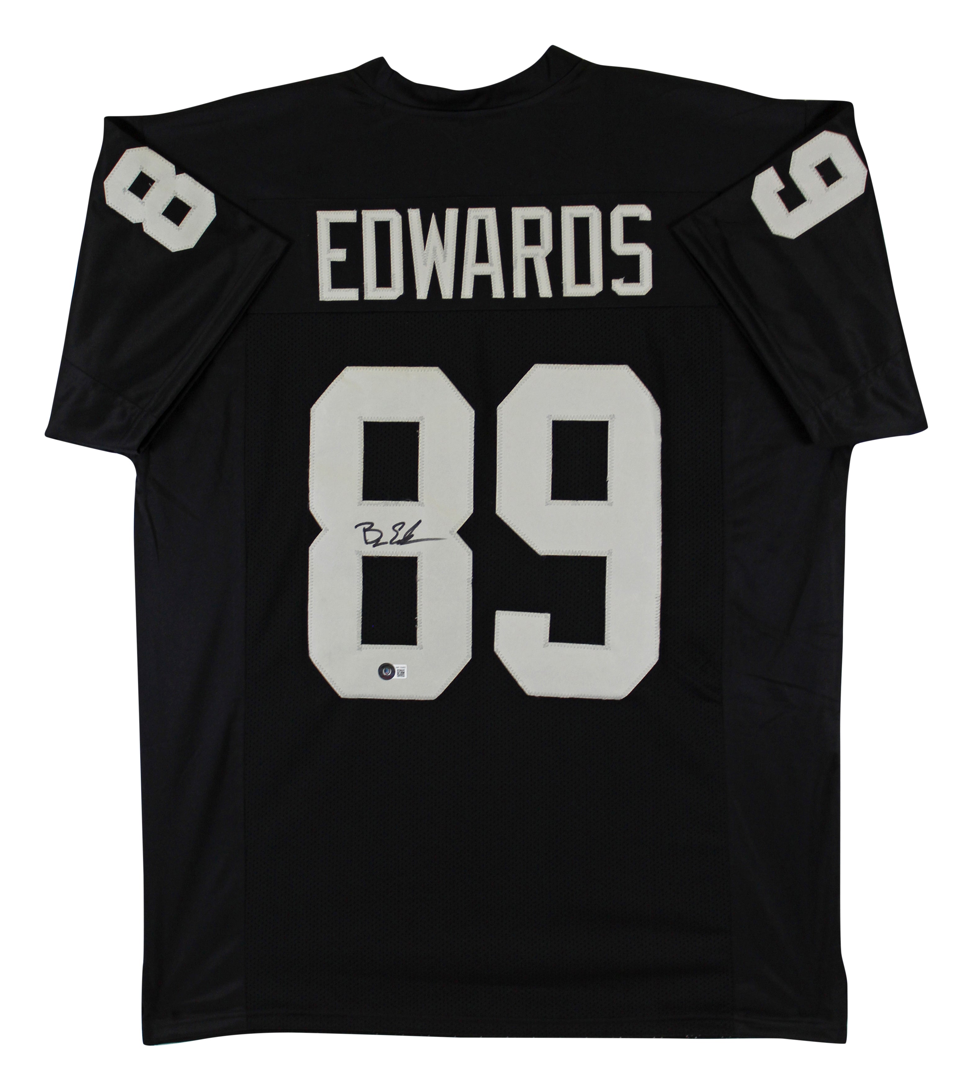 Bryan Edwards Authentic Signed Black Pro Style Jersey Autographed BAS Witnessed