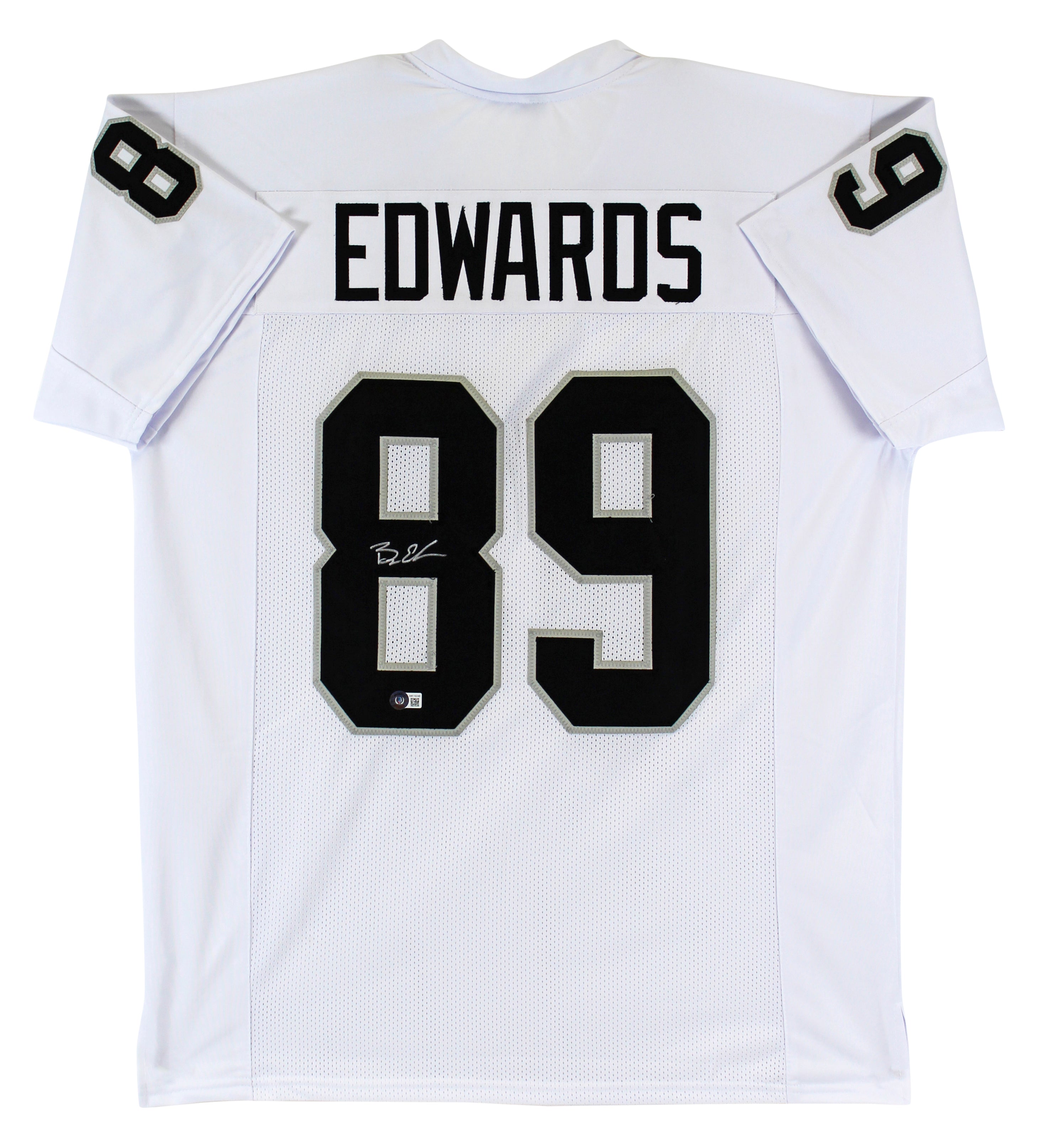 Bryan Edwards Authentic Signed White Pro Style Jersey Autographed BAS Witnessed