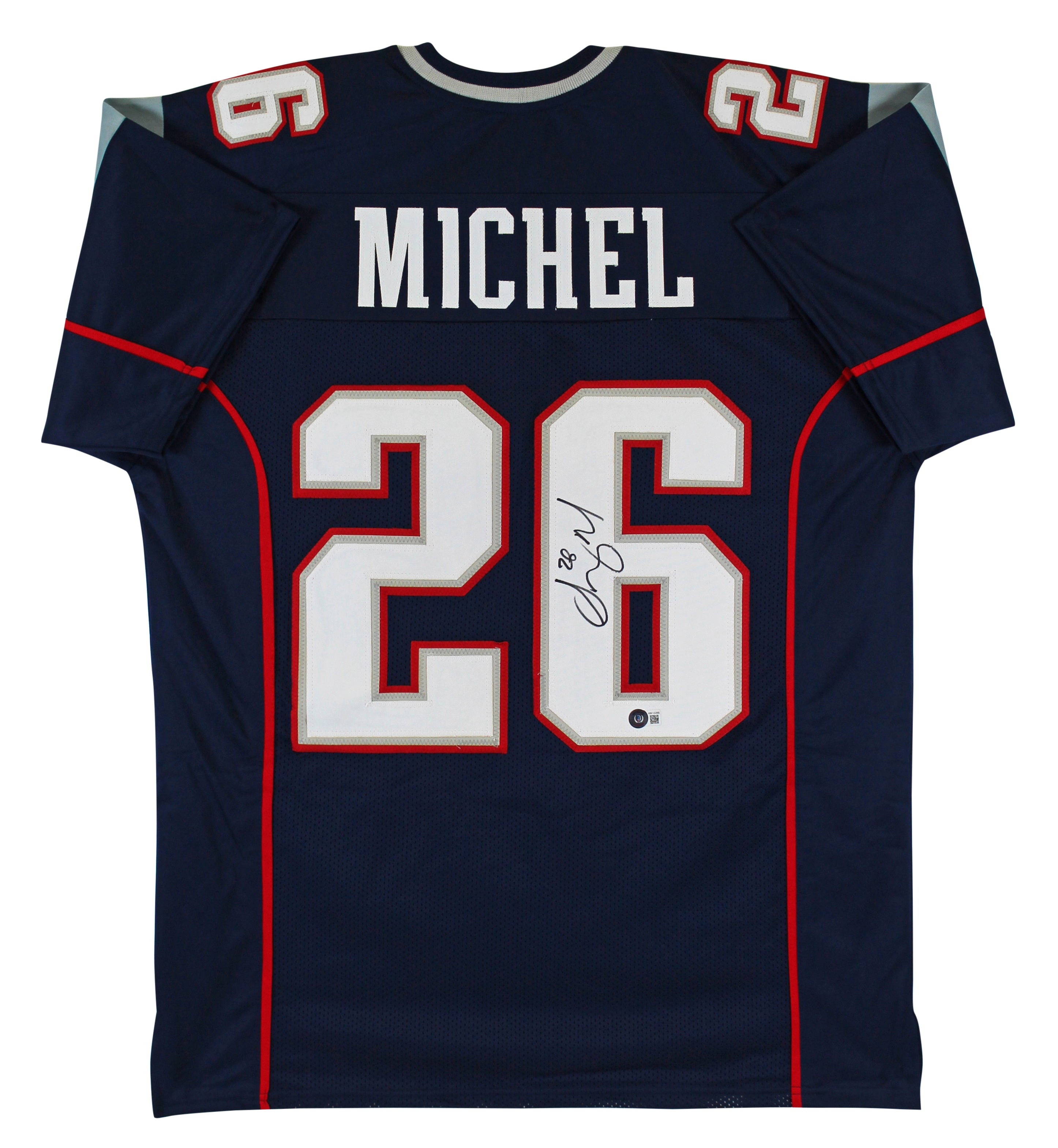 Sony Michel Authentic Signed Navy Blue Pro Style Jersey BAS Witnessed