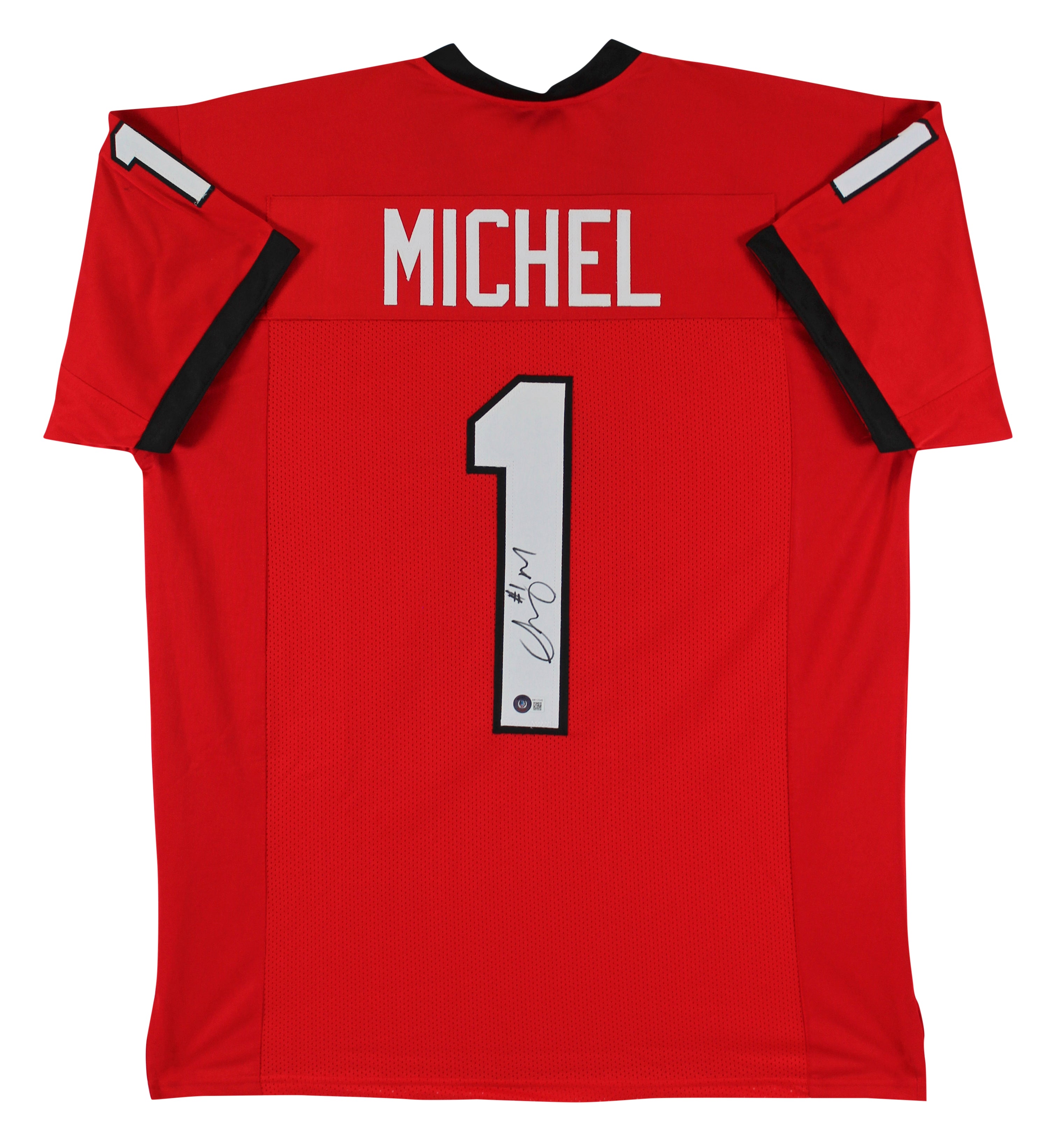 Georgia Sony Michel Authentic Signed Red Pro Style Jersey BAS Witnessed