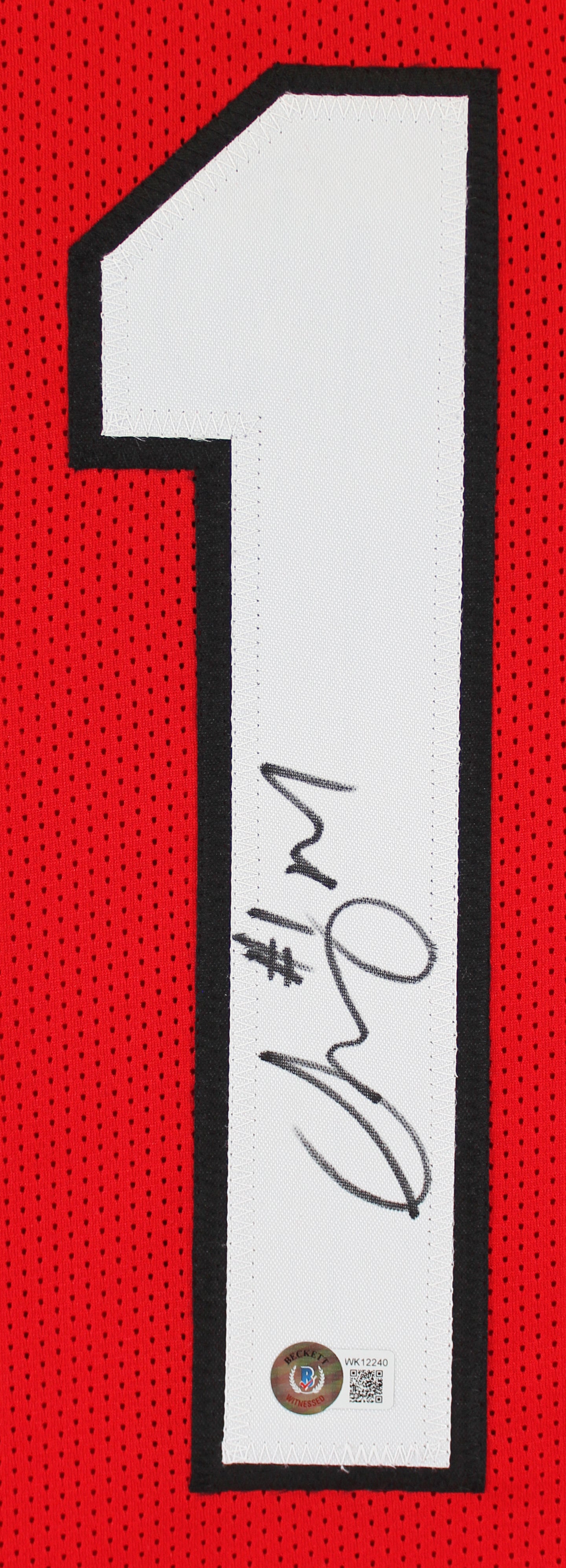 Georgia Sony Michel Authentic Signed Red Pro Style Jersey BAS Witnessed