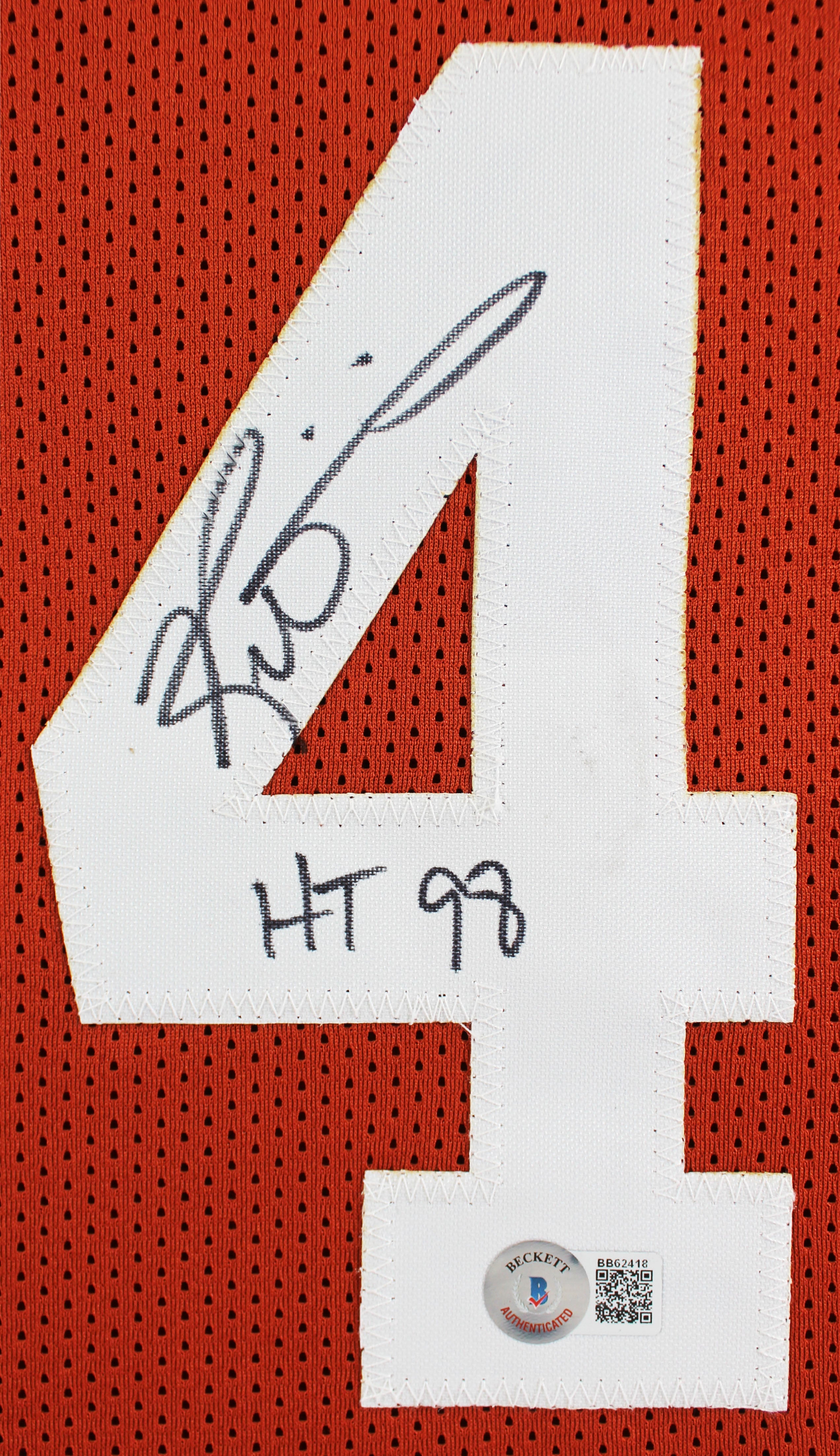 Ricky Williams Earl Campbell Signed Orange Pro Style Jersey BAS Witnessed