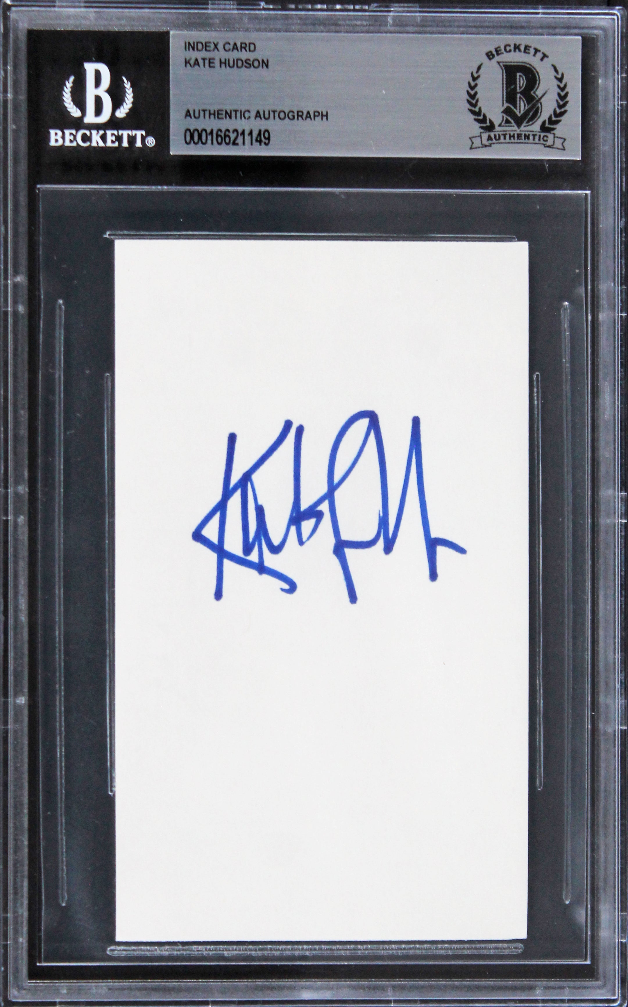 Kate Hudson Almost Famous Authentic Signed 3x5 Index Card BAS Slabbed