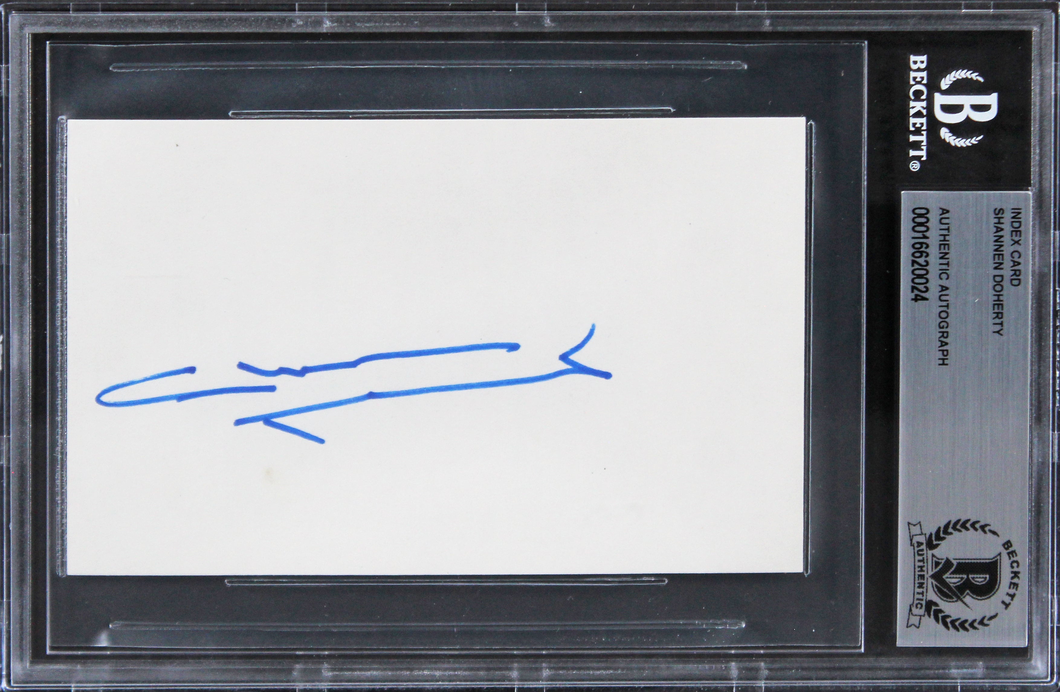 Shannen Doherty Beverly Hills, 90210 Signed 3x5 Index Card BAS Slabbed 1