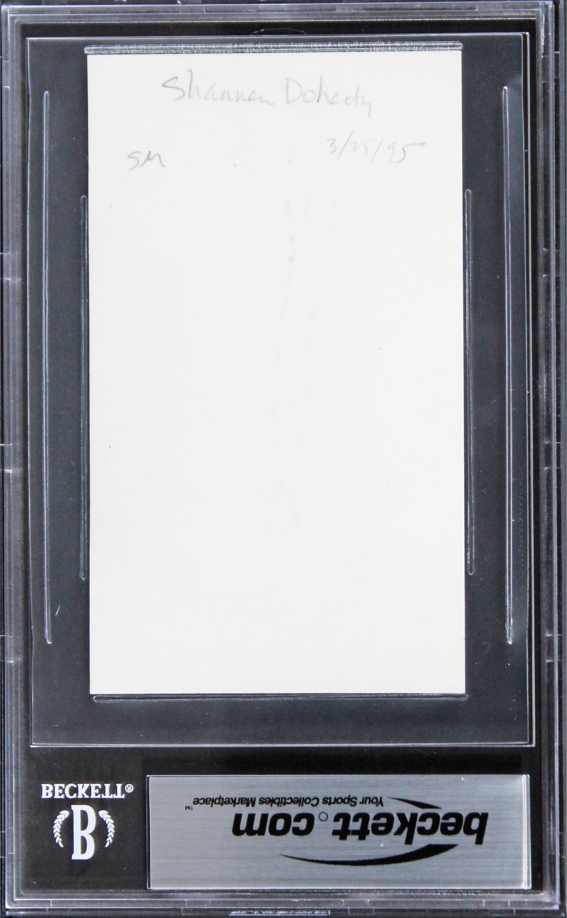Shannen Doherty Beverly Hills, 90210 Signed 3x5 Index Card BAS Slabbed 1