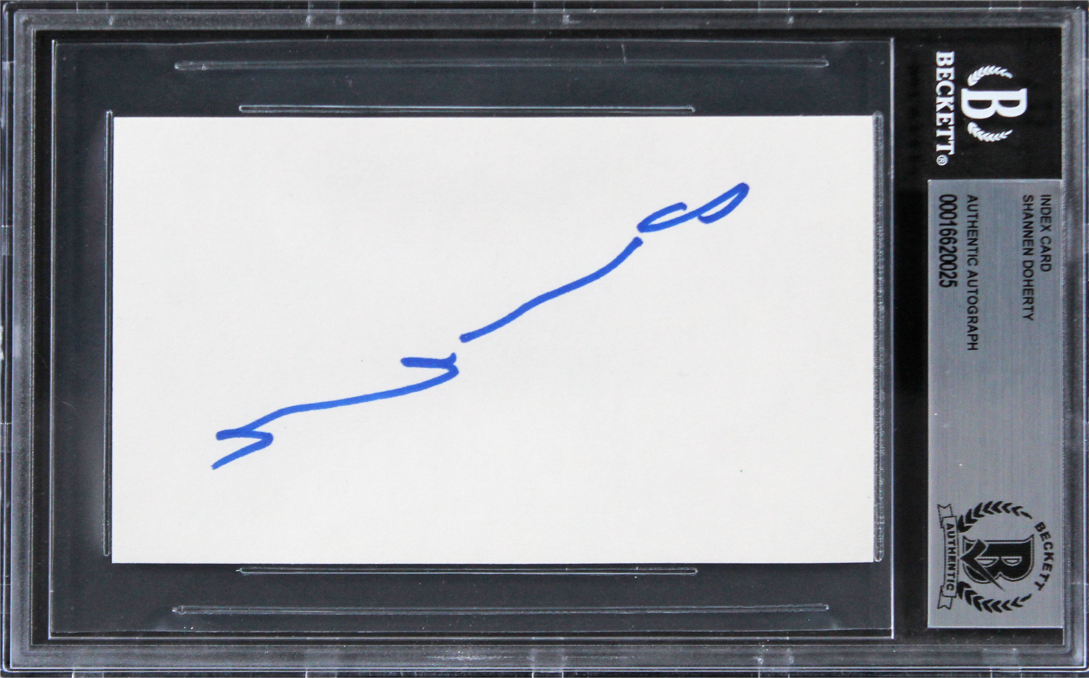 Shannen Doherty Beverly Hills, 90210 Signed 3x5 Index Card BAS Slabbed 2