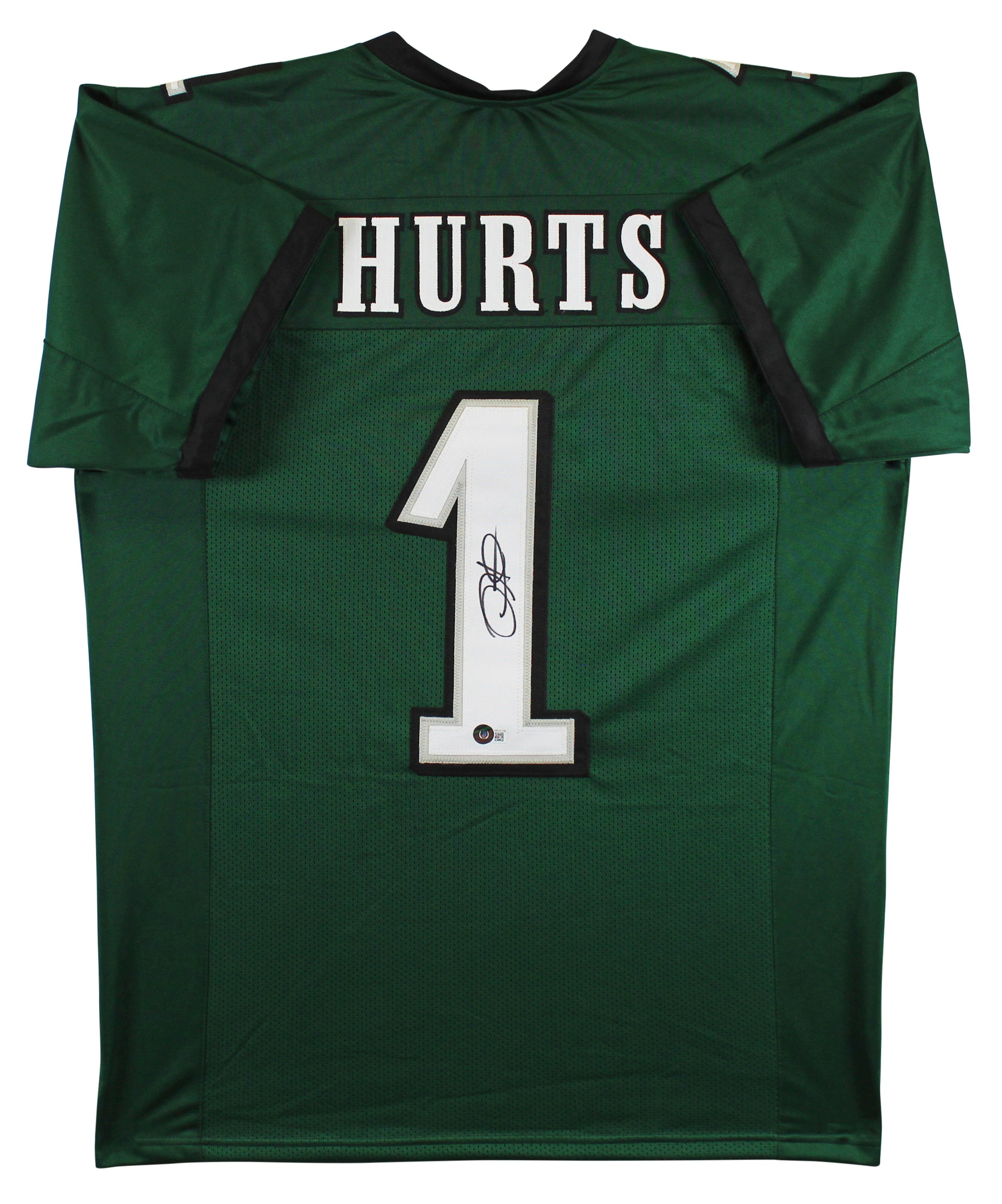 Jalen Hurts Authentic Signed Green Pro Style Jersey Autographed BAS Witnessed