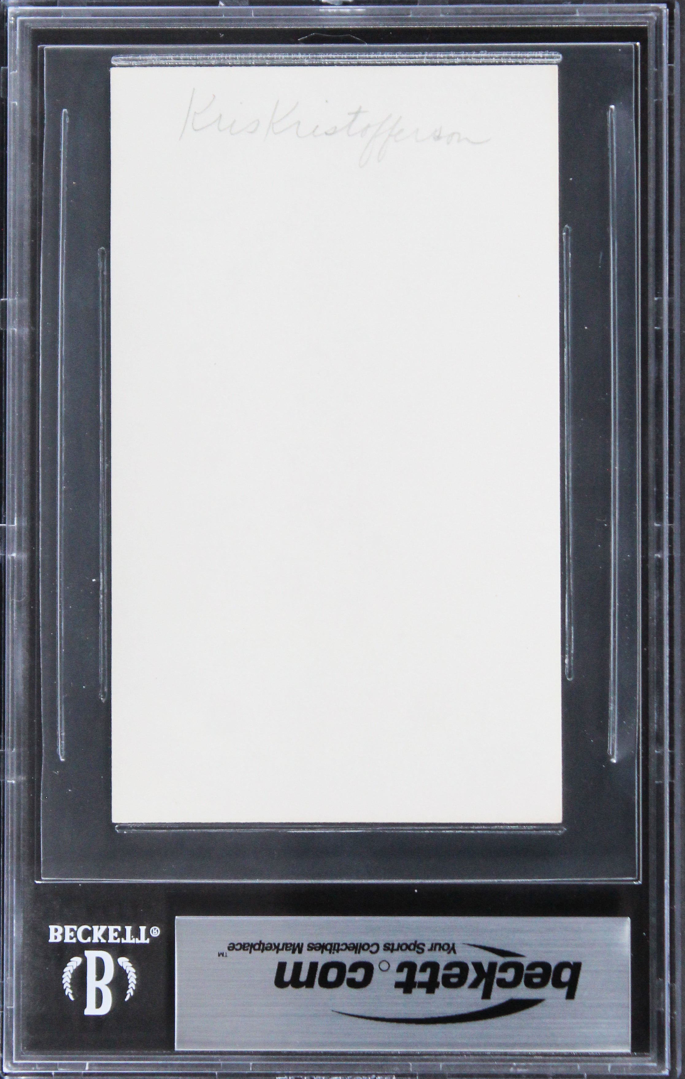 Kris Kristofferson Blade "Peace" Authentic Signed 3x5 Index Card BAS Slabbed 1