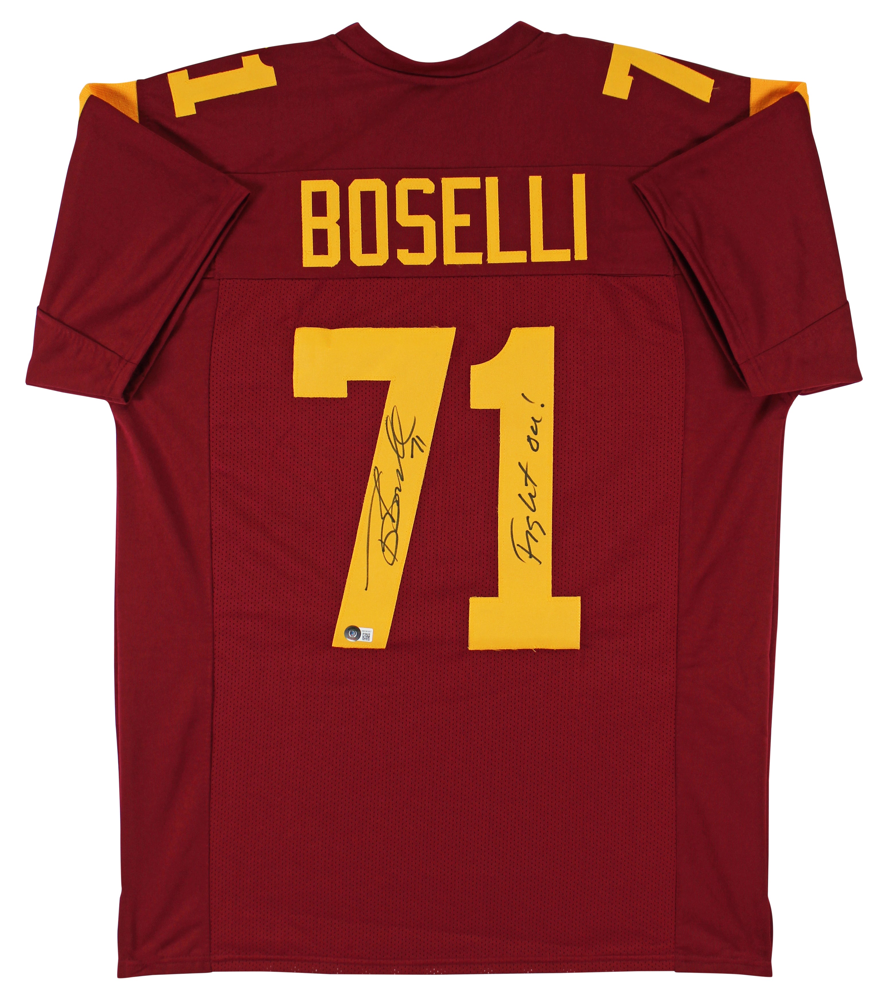 USC Tony Boselli Authentic Signed Red Pro Style Jersey Autographed BAS Witnessed