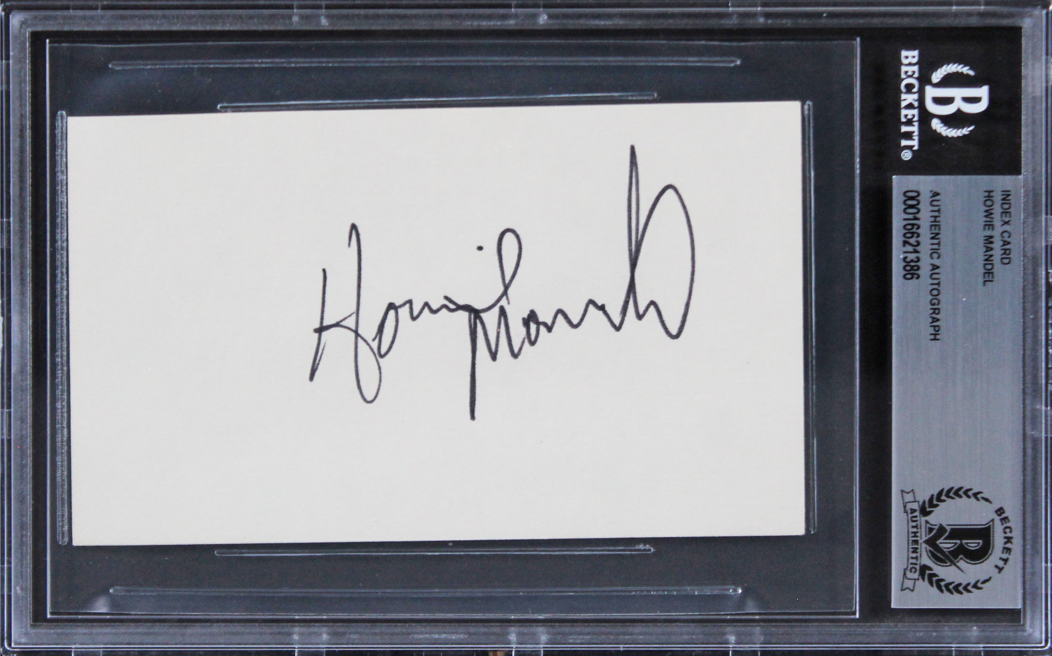 Howie Mandel Deal or No Deal Authentic Signed 3x5 Index Card BAS Slabbed