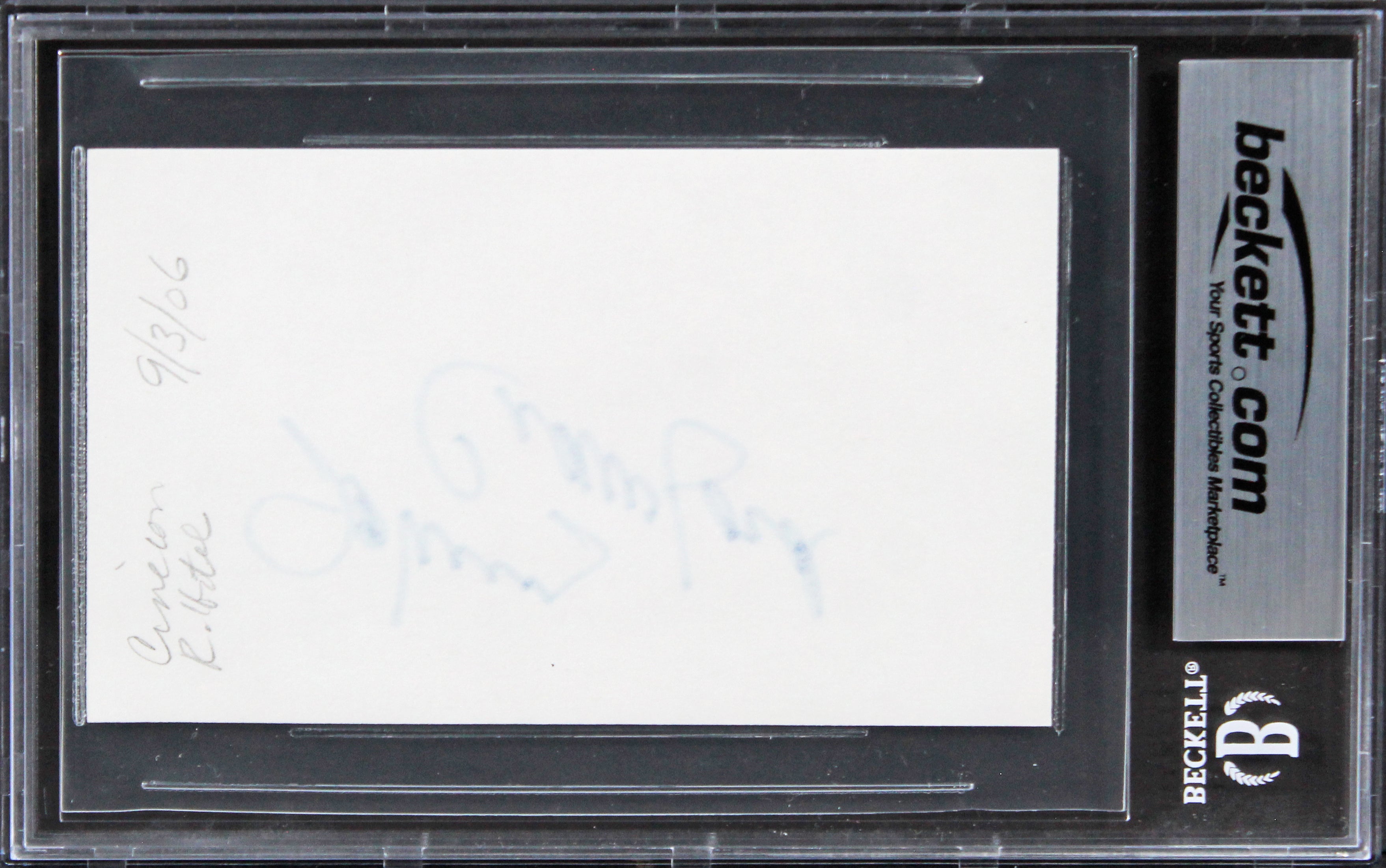 Johnny Crawford The Rifleman Authentic Signed 3x5 Index Card BAS Slabbed 3
