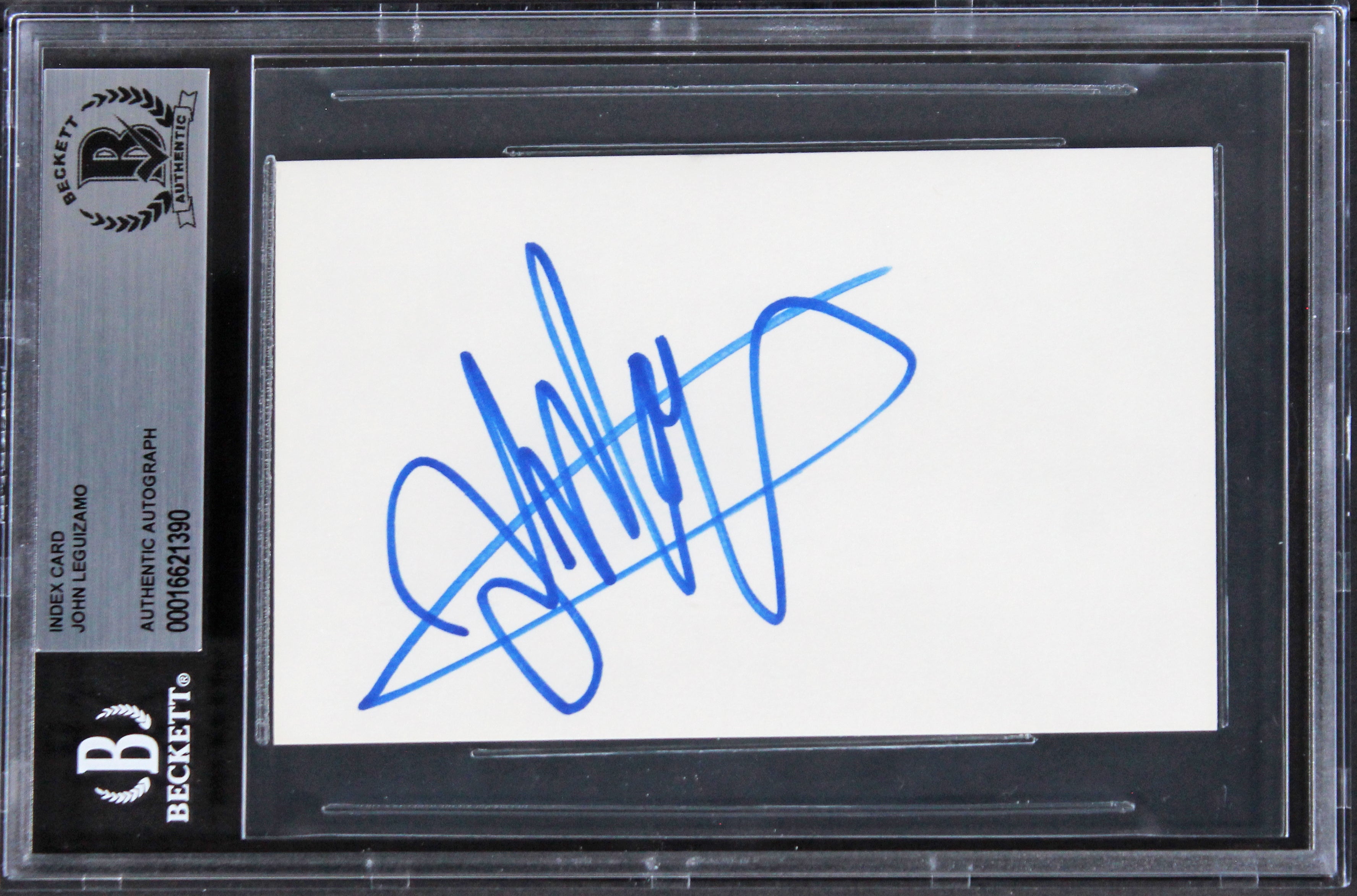 John Leguizamo Ice Age Authentic Signed 3x5 Index Card Autographed BAS Slabbed