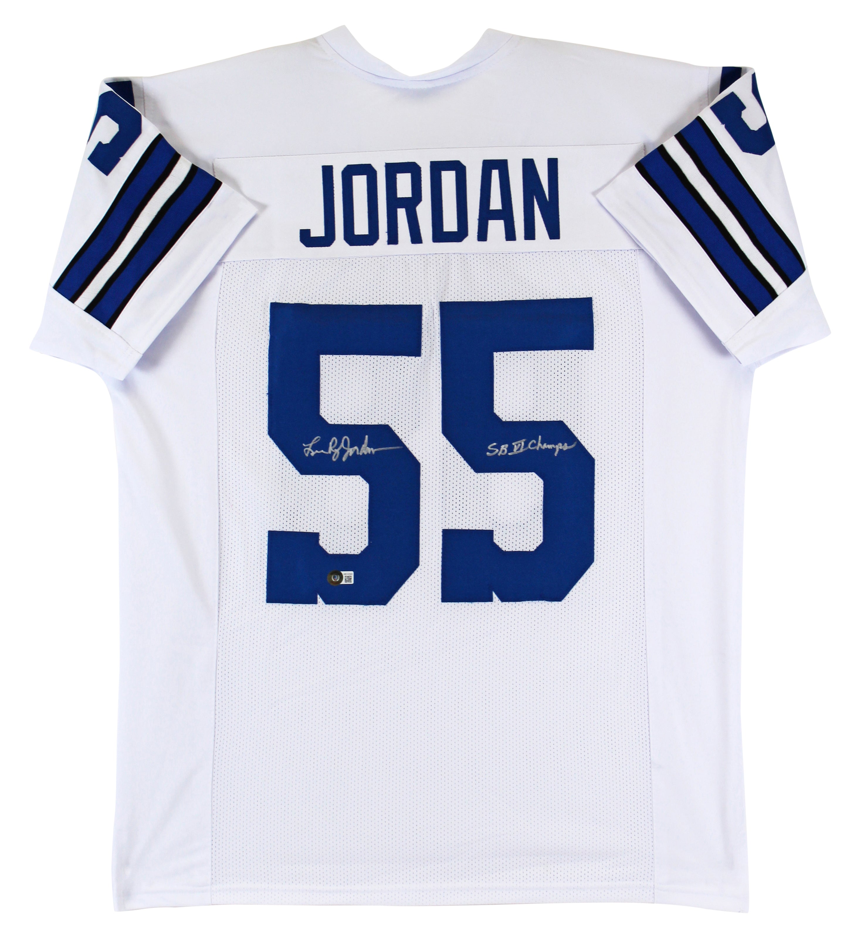 Lee Roy Jordan "SB VI Champs" Signed White Pro Style Jersey BAS Witnessed