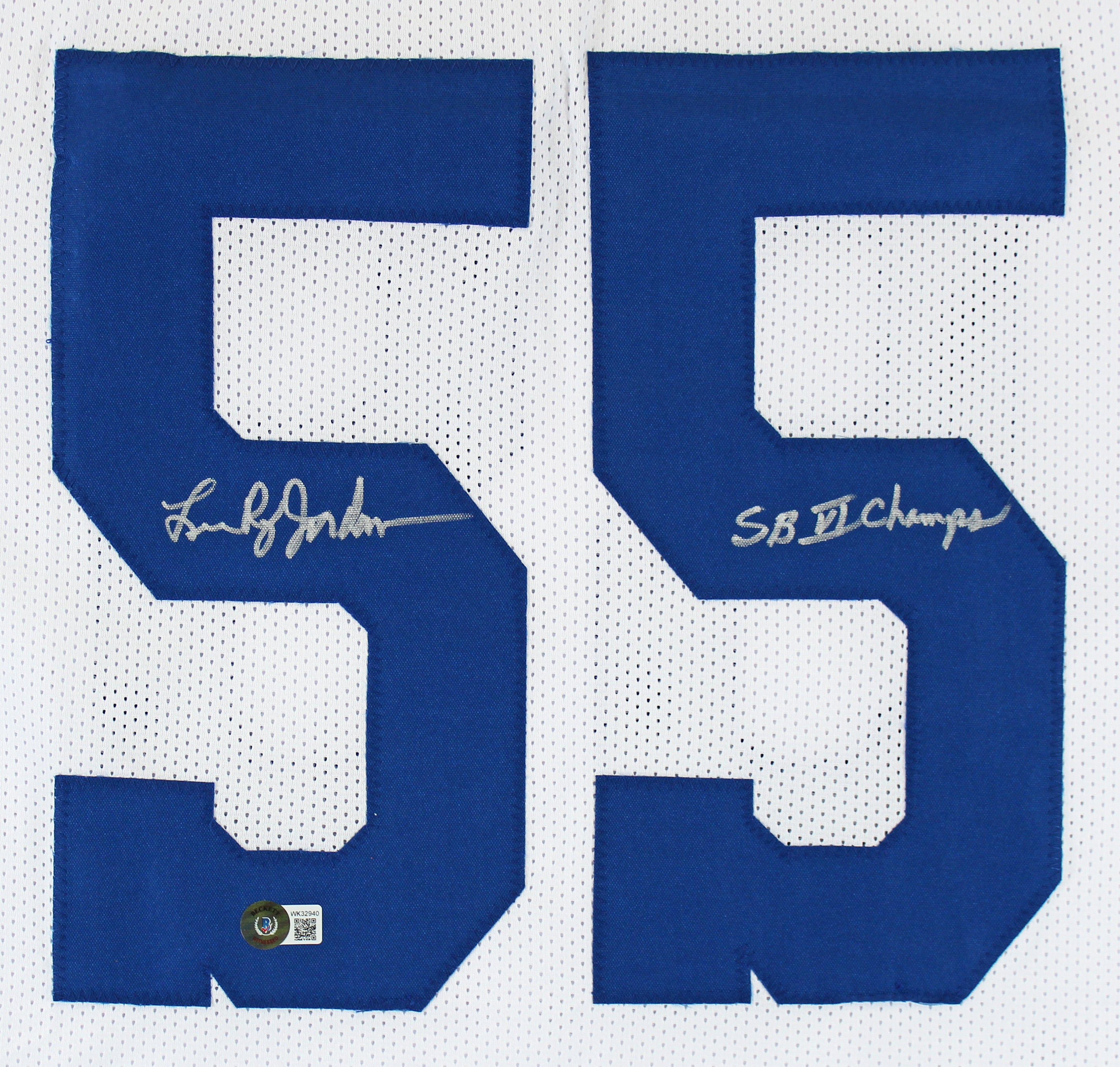 Lee Roy Jordan "SB VI Champs" Signed White Pro Style Jersey BAS Witnessed