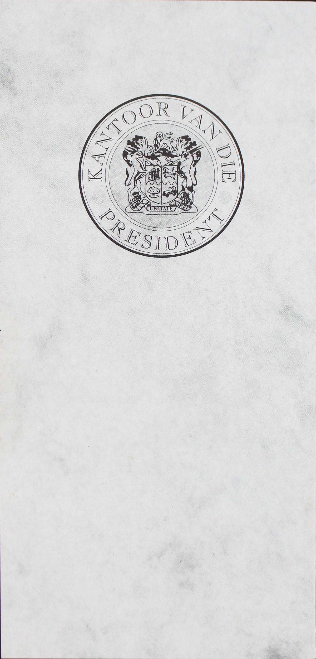 Nelson Mandela Signed 4x8.25 Office Of The President Program JSA #XX60006
