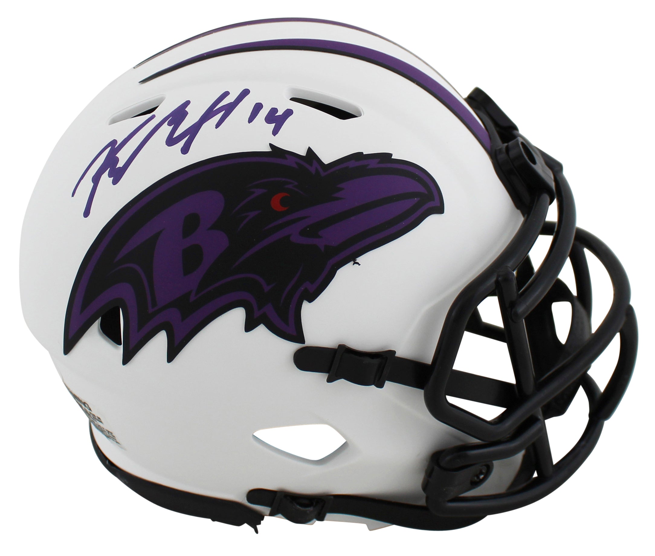 Ravens Kyle Hamilton Authentic Signed Lunar Speed Mini Helmet JSA Witnessed