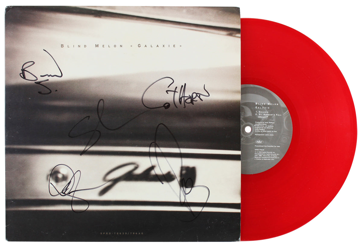Blind Melon (5) Stevens, Smith, Hoon +2 Signed Galaxie Album Cover W/ Vinyl BAS