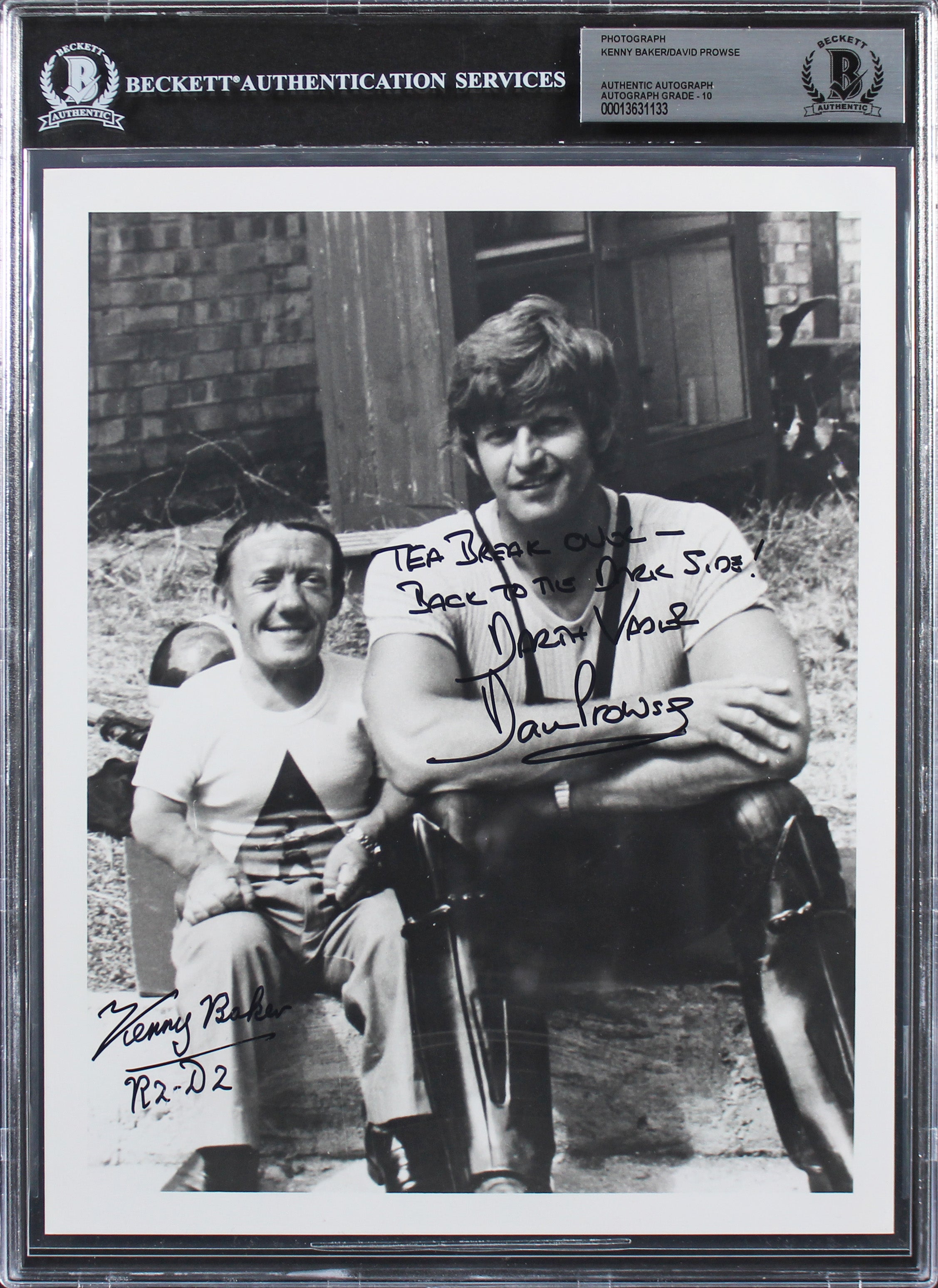 Kenny Baker & David Prowse Star Wars Signed 8x10 Photo Auto Grade 10 BAS Slabbed
