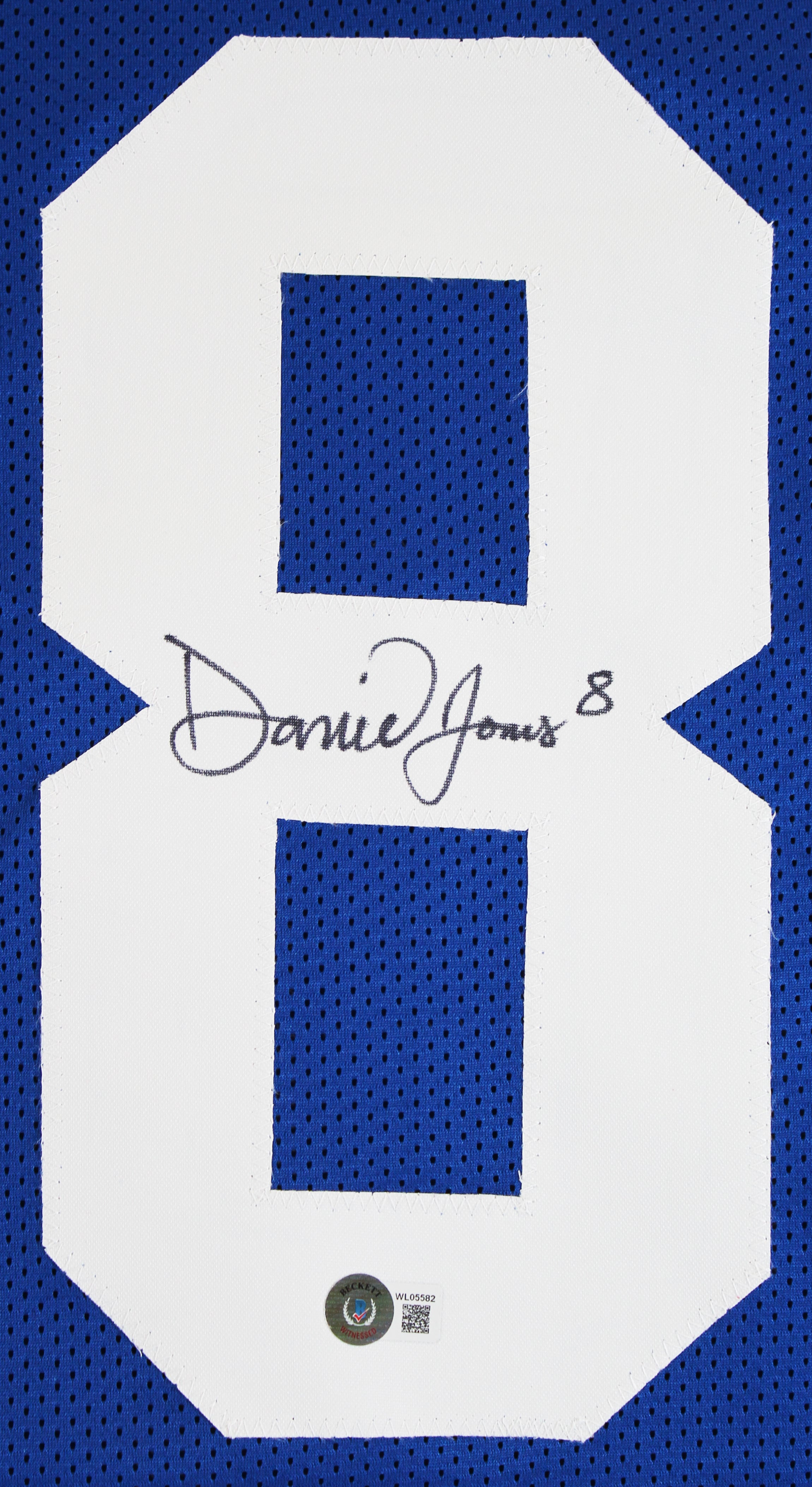 Daniel Jones Authentic Signed Blue Pro Style Jersey Autographed BAS Witnessed