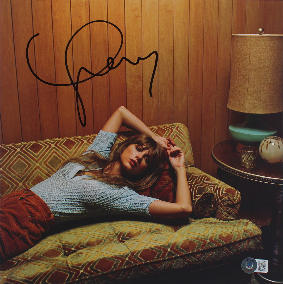 Taylor Swift Authentic Signed Midnights Album Flat w/ Album & Vinyl BAS LOA