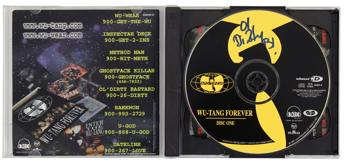 Ol' Dirty Bastard Wu-Tang Clan Authentic Signed Wu-Tang Forever CD JSA #XX22867