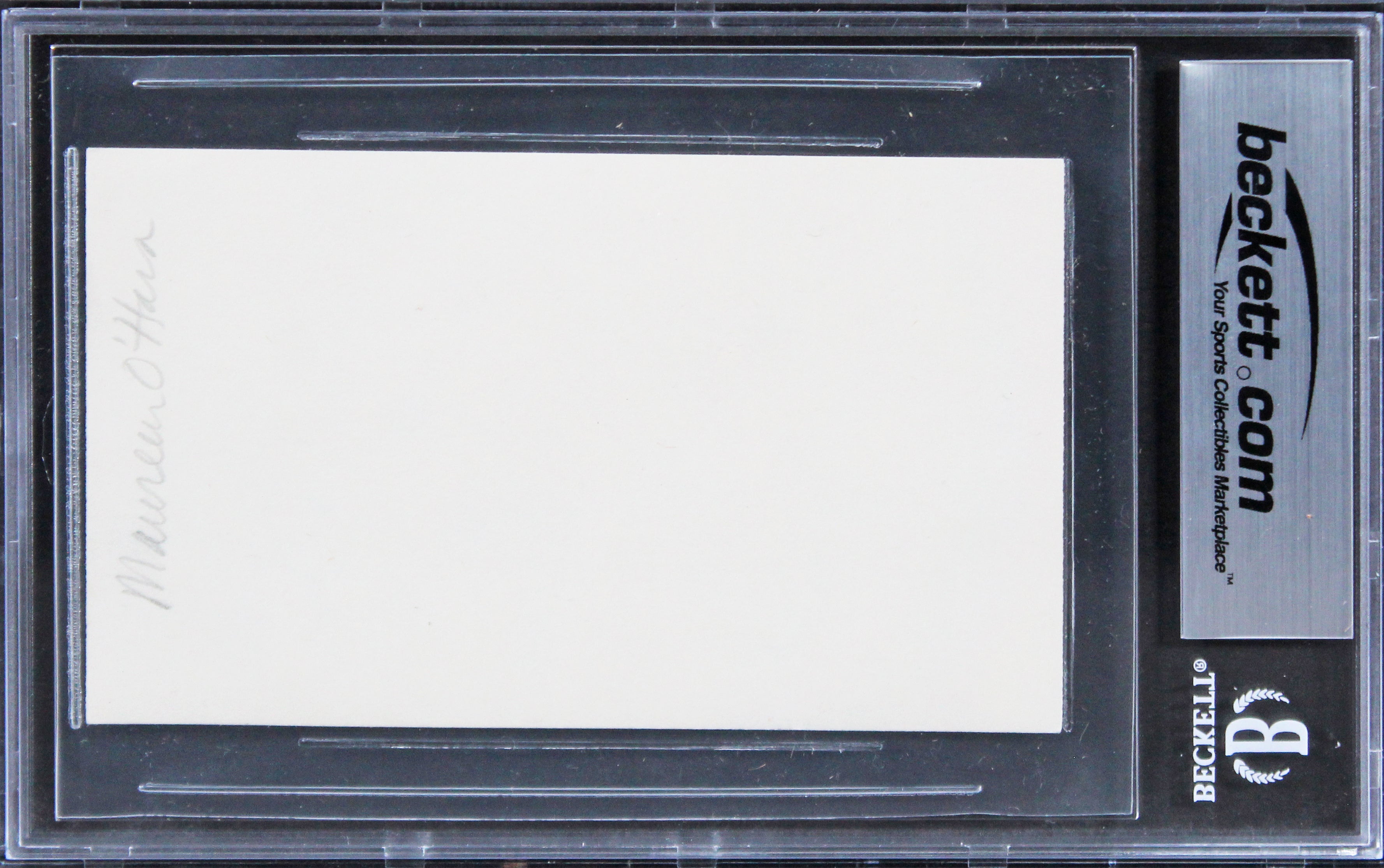 Maureen O'Hara The Quiet Man Authentic Signed 3x5 Index Card BAS Slabbed 1