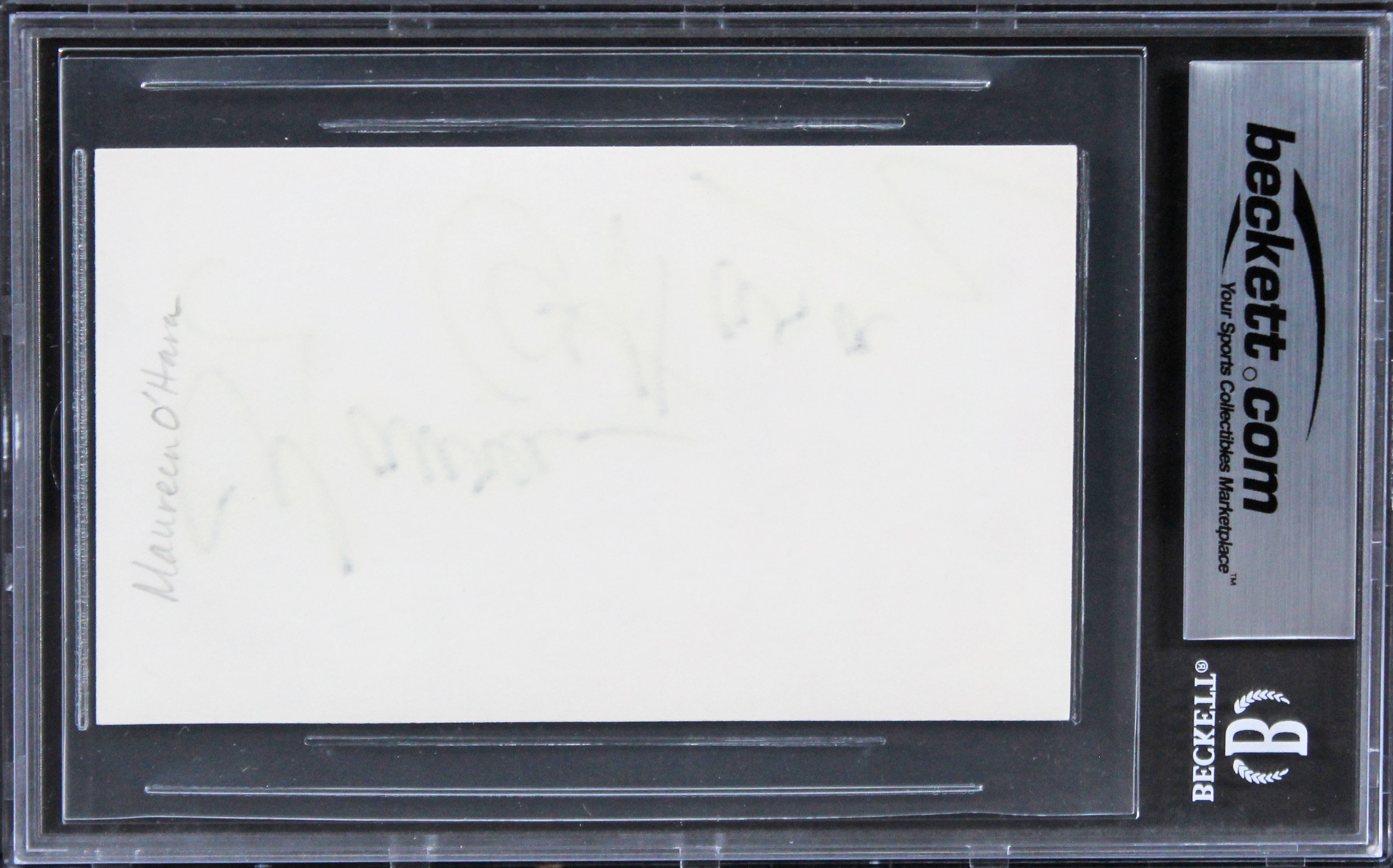 Maureen O'Hara The Quiet Man Authentic Signed 3x5 Index Card BAS Slabbed 2