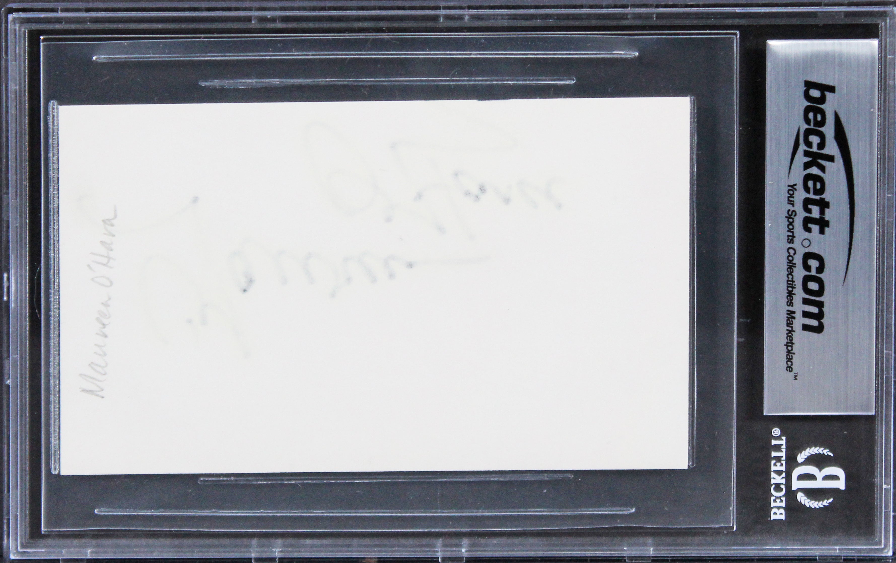 Maureen O'Hara The Quiet Man Authentic Signed 3x5 Index Card BAS Slabbed 4