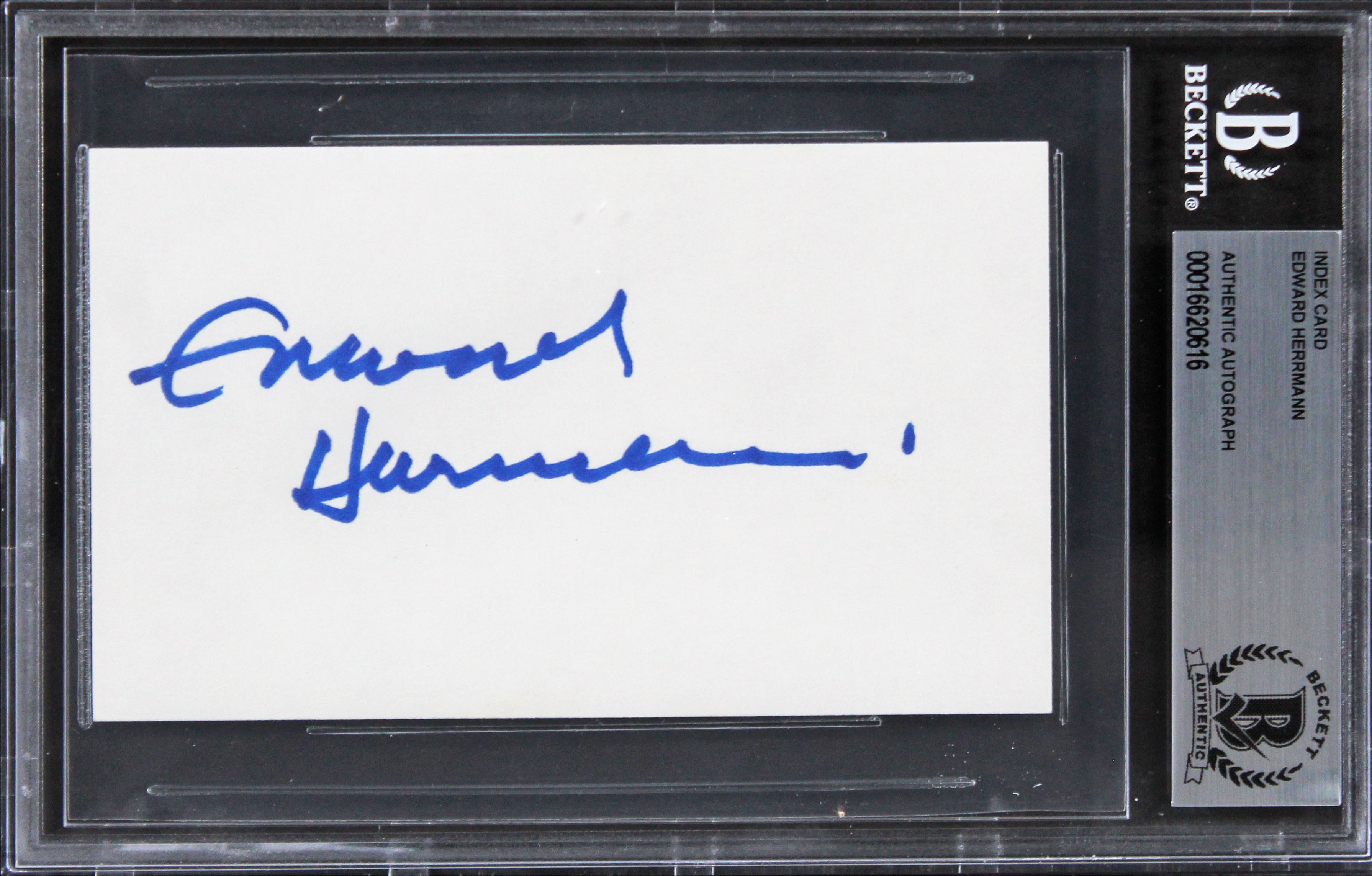 Edward Herrmann Overboard Authentic Signed 3x5 Index Card BAS Slabbed