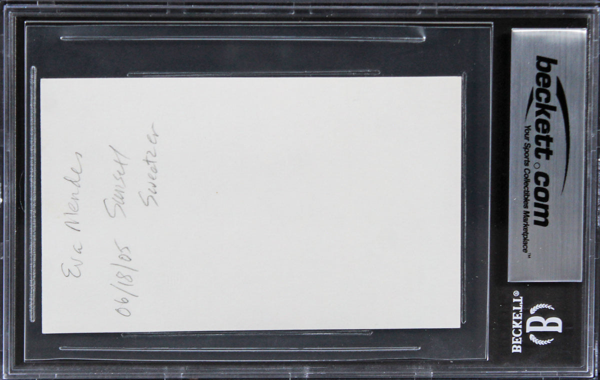 Eva Mendes Hitch Authentic Signed 3x5 Index Card Autographed BAS Slabbed