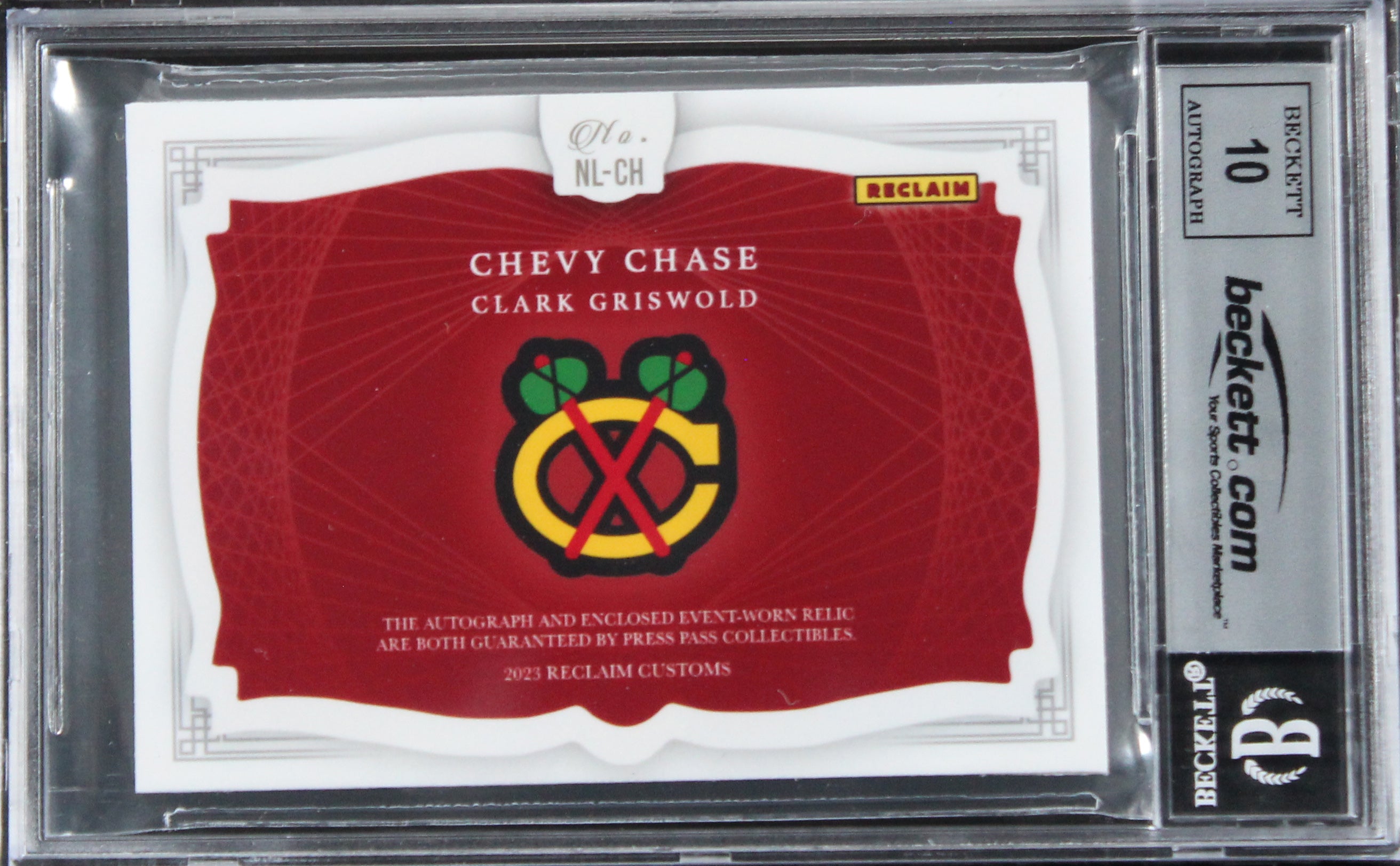 Chevy Chase Christmas Vacation Signed Relic Card Auto 10! BAS Slabbed #16567303