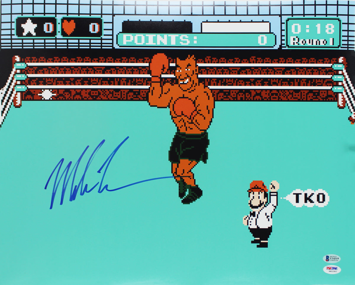 Mike Tyson Authentic Signed 16x20 Punch Out Photo Autographed BAS #U14319