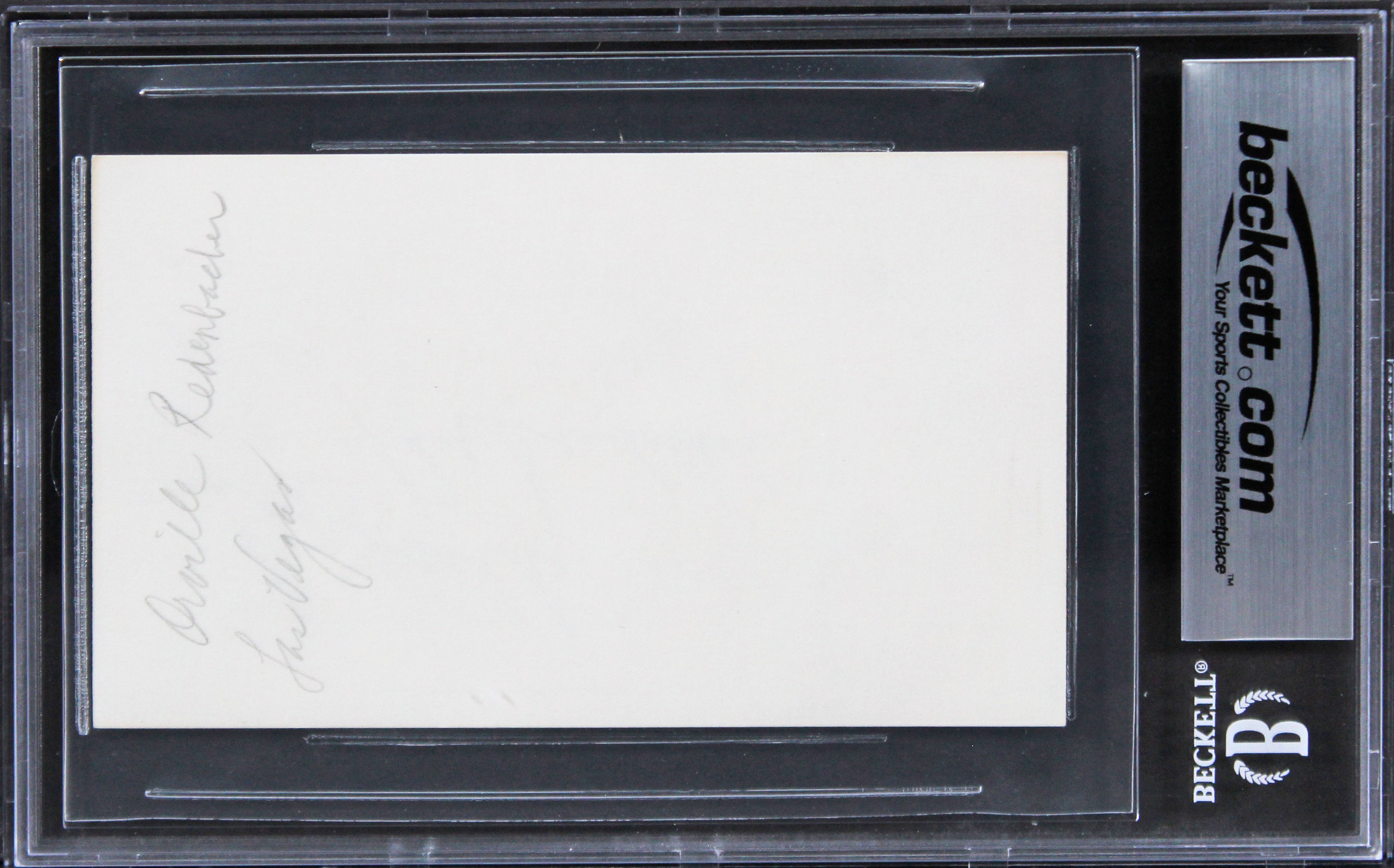 Orville Redenbacher Authentic Signed 3x5 Index Card Autographed BAS Slabbed