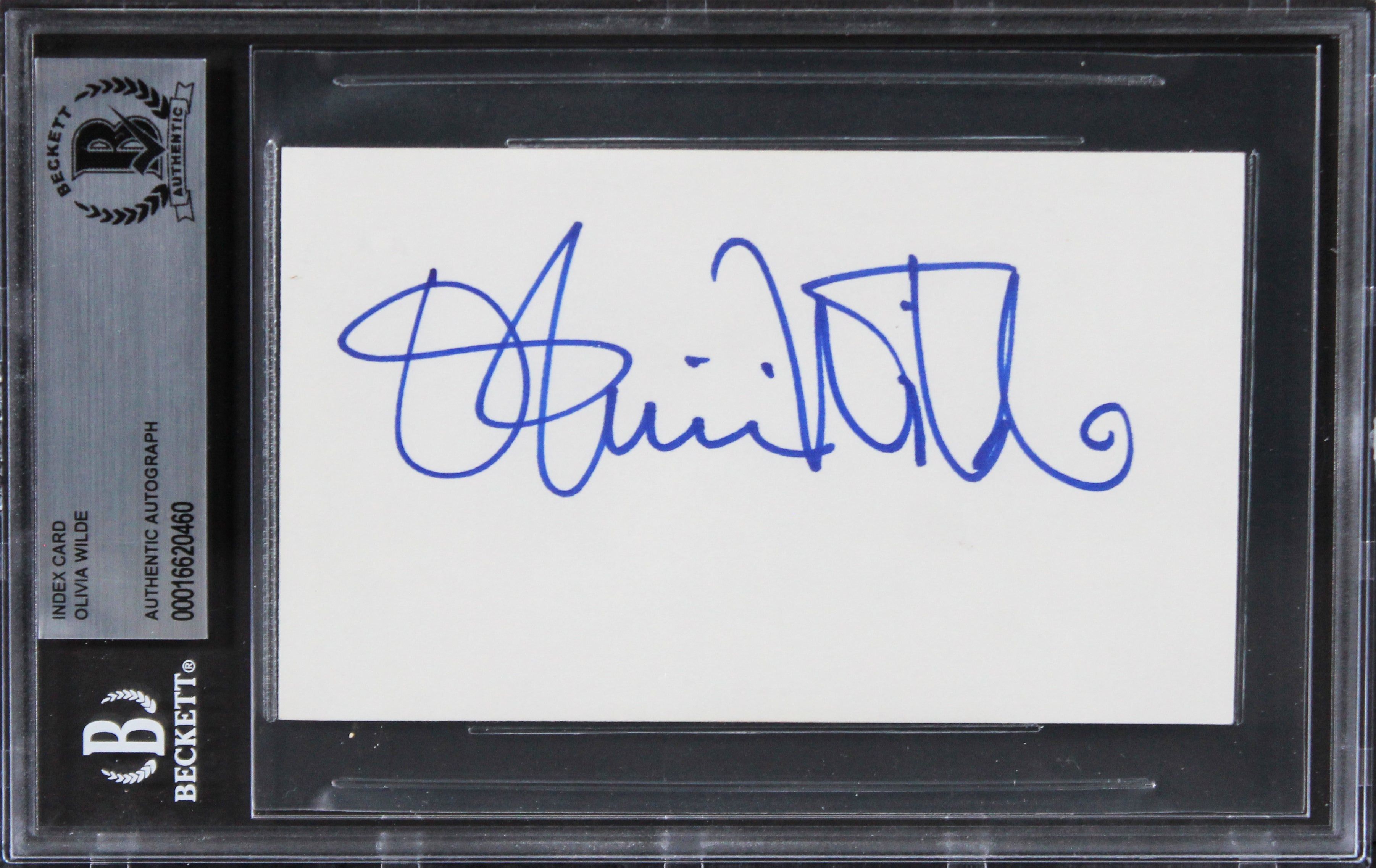 Olivia Widle Tron Legacy Authentic Signed 3x5 Index Card Autographed BAS Slabbed