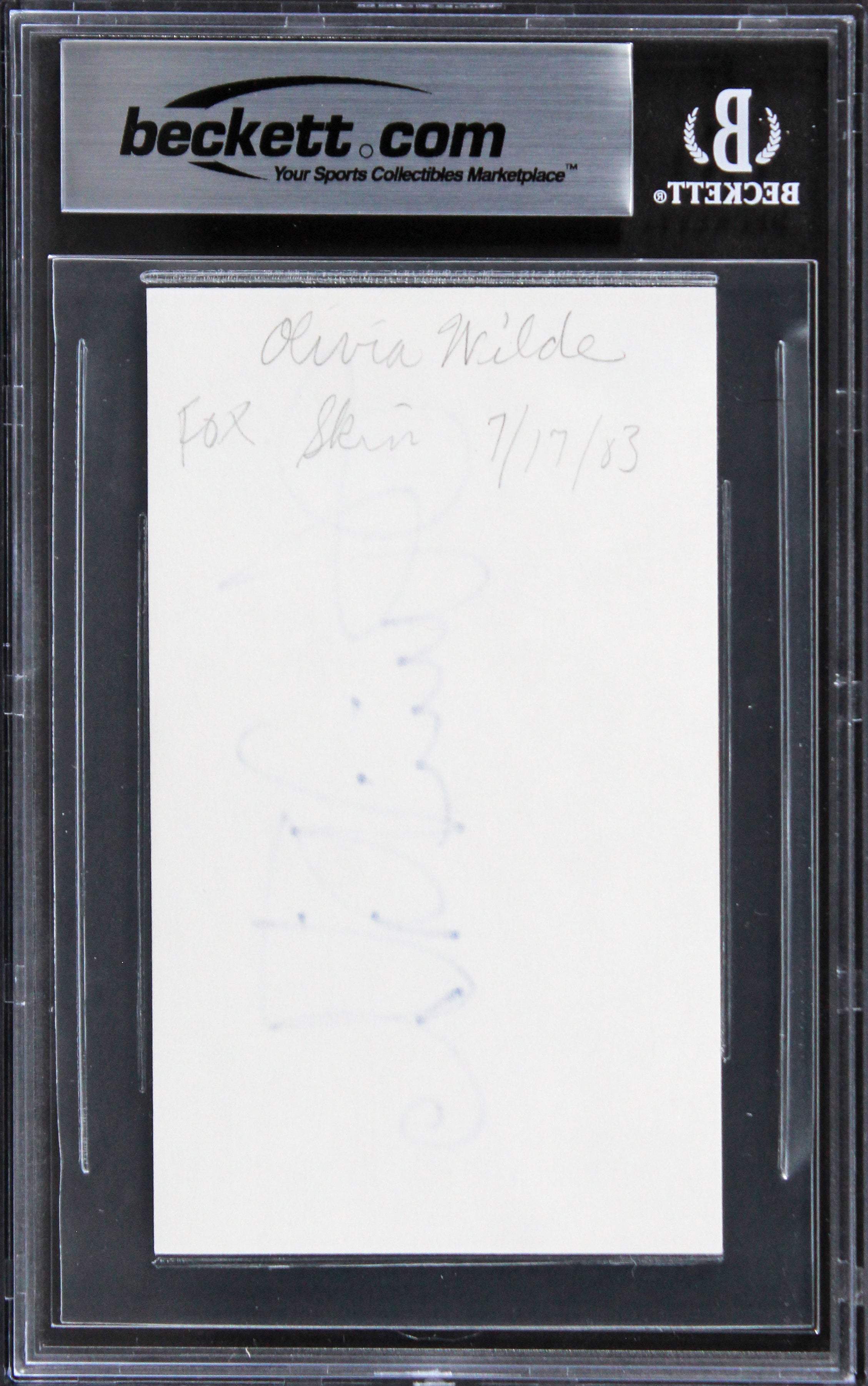 Olivia Widle Tron Legacy Authentic Signed 3x5 Index Card Autographed BAS Slabbed