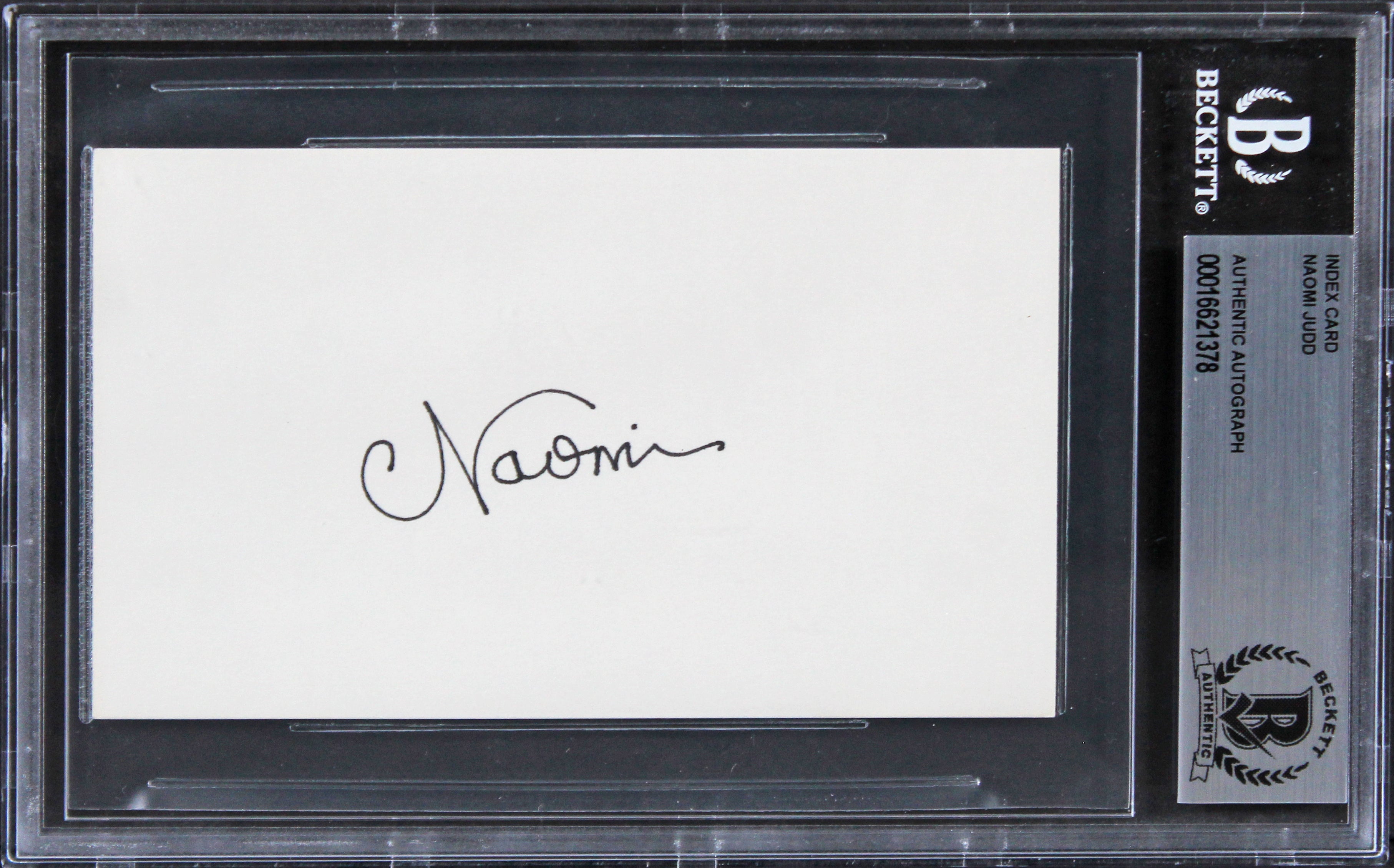 Naomi Judd Someone Like You Authentic Signed 3x5 Index Card BAS Slabbed