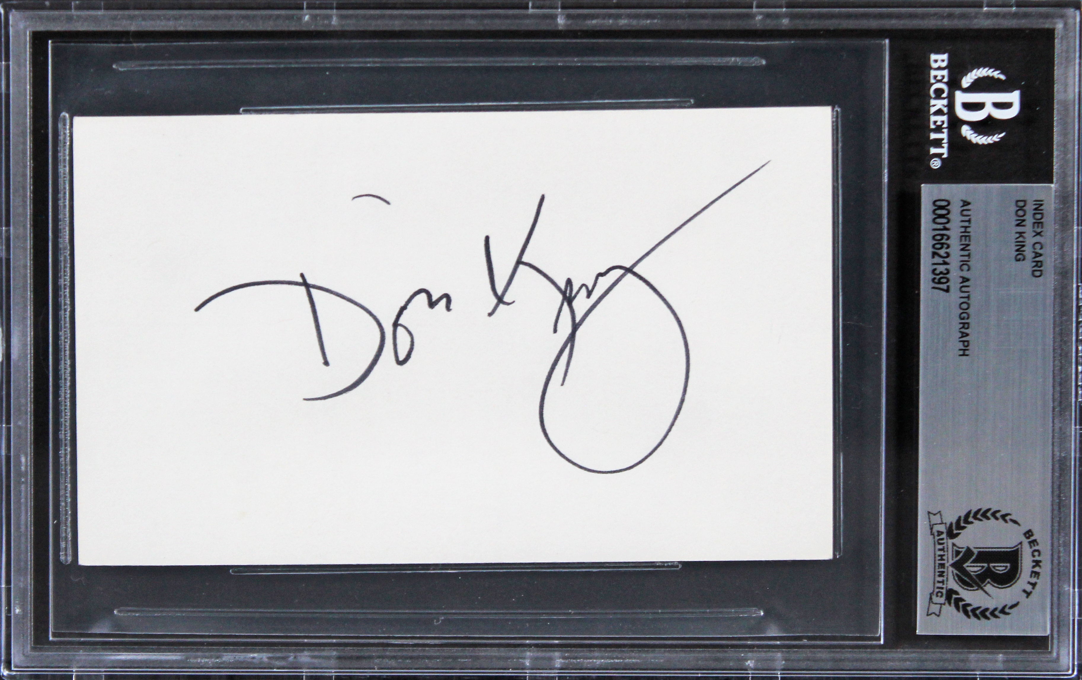Boxing Don King Authentic Signed 3x5 Index Card Autographed BAS Slabbed