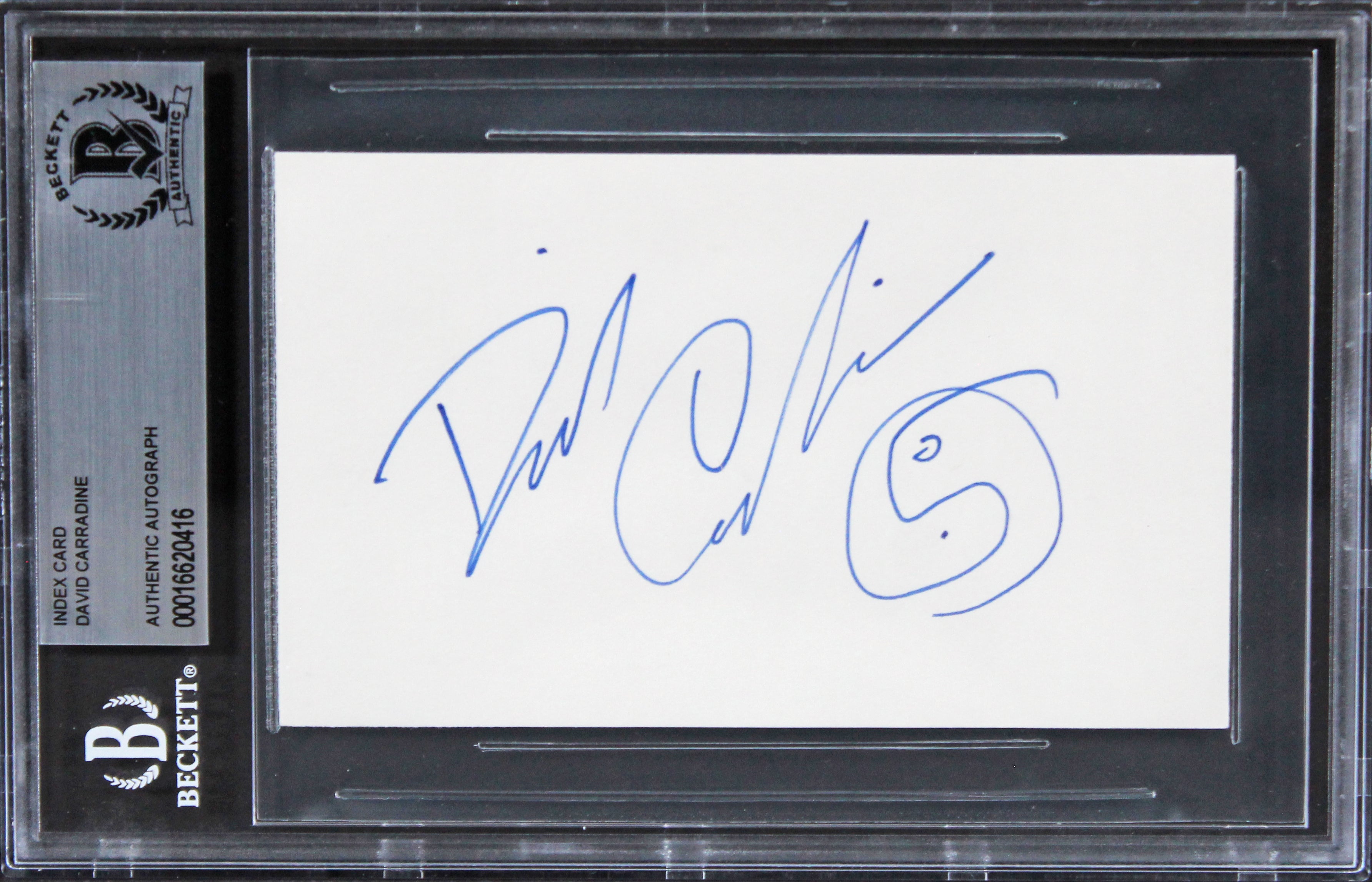 David Carradine Kill Bill Vol 2 Authentic Signed 3x5 Index Card BAS Slabbed 1
