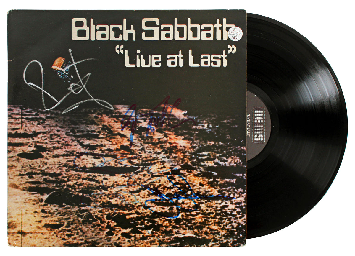 Black Sabbath (4) Osbourne, Butler, Ward & Iommi Signed Album Cover W/ Vinyl BAS