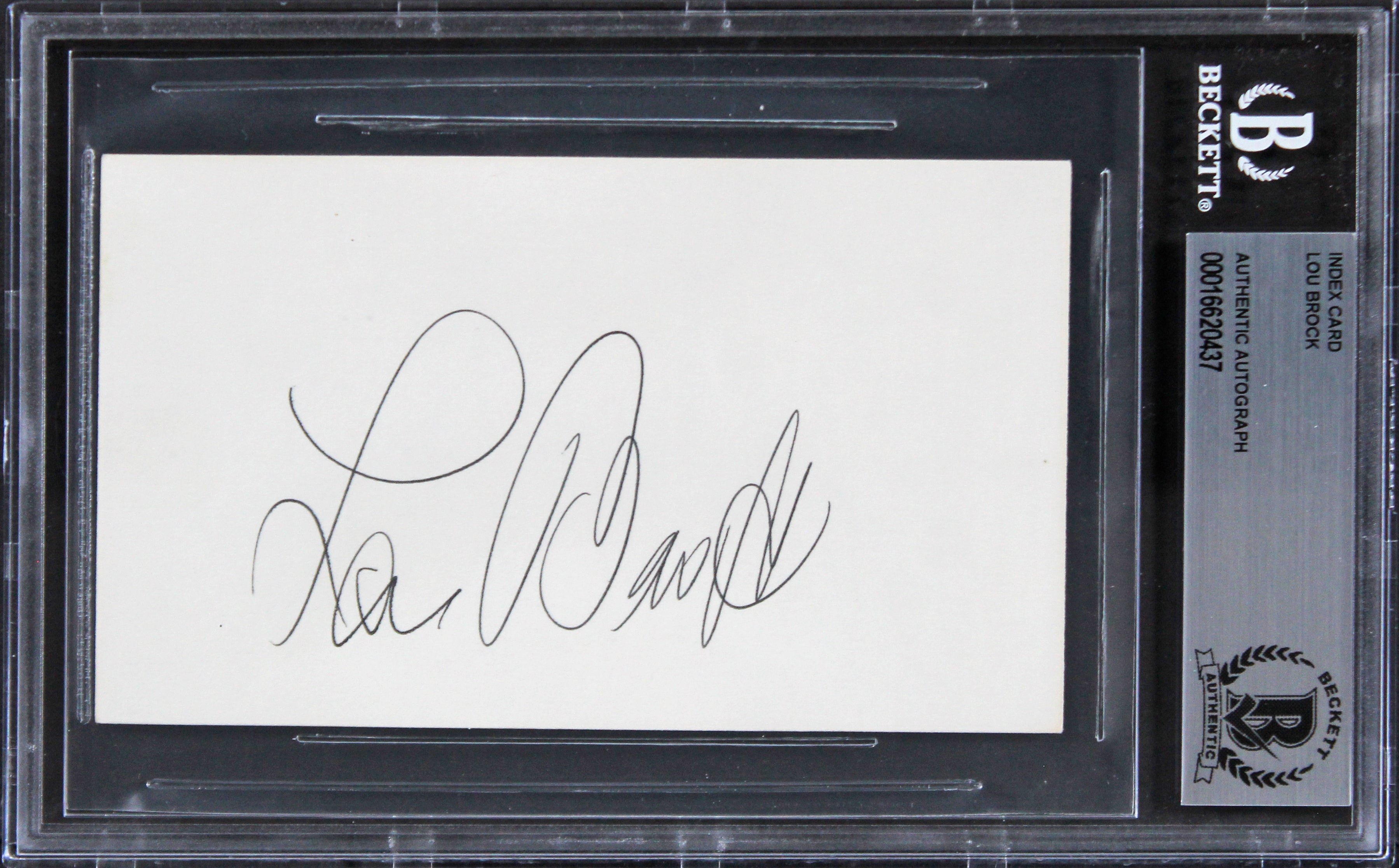 Cardinals Lou Brook Authentic Signed 3x5 Index Card Autographed BAS Slabbed
