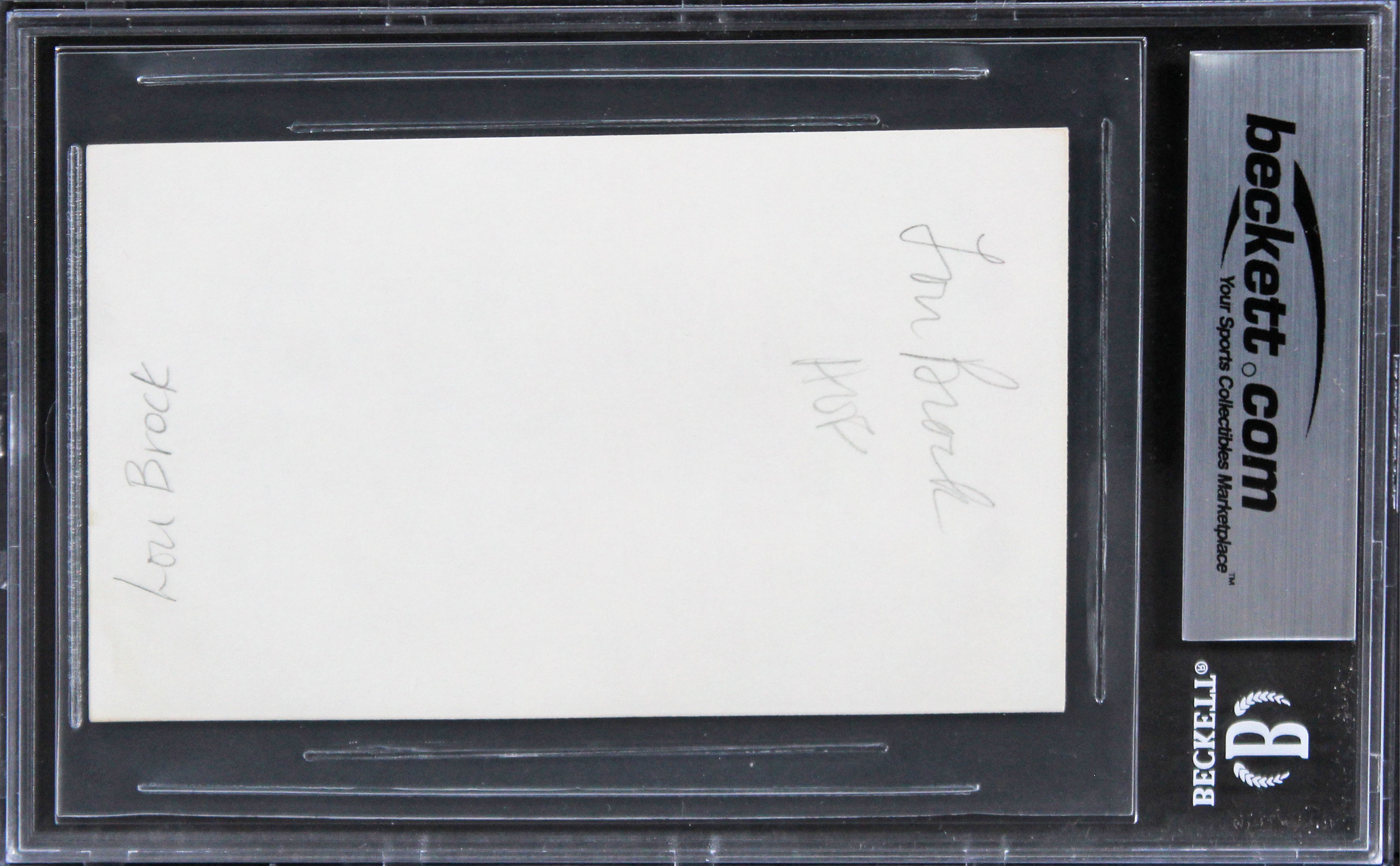 Cardinals Lou Brook Authentic Signed 3x5 Index Card Autographed BAS Slabbed