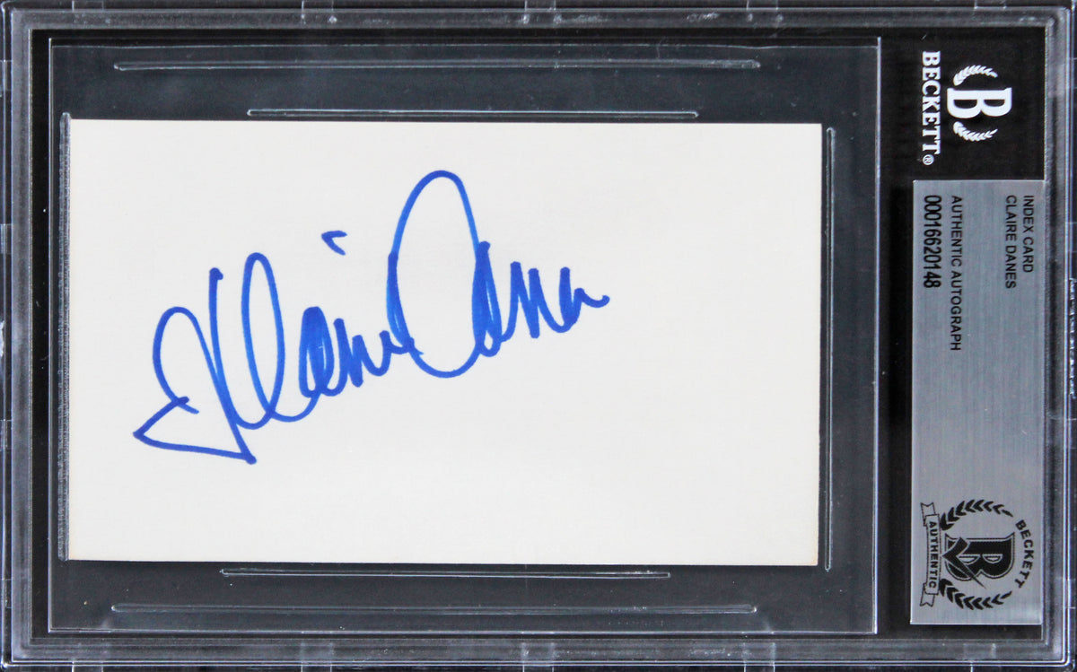 Claire Danes My So-Called Life Authentic Signed 3x5 Index Card BAS Slabbed