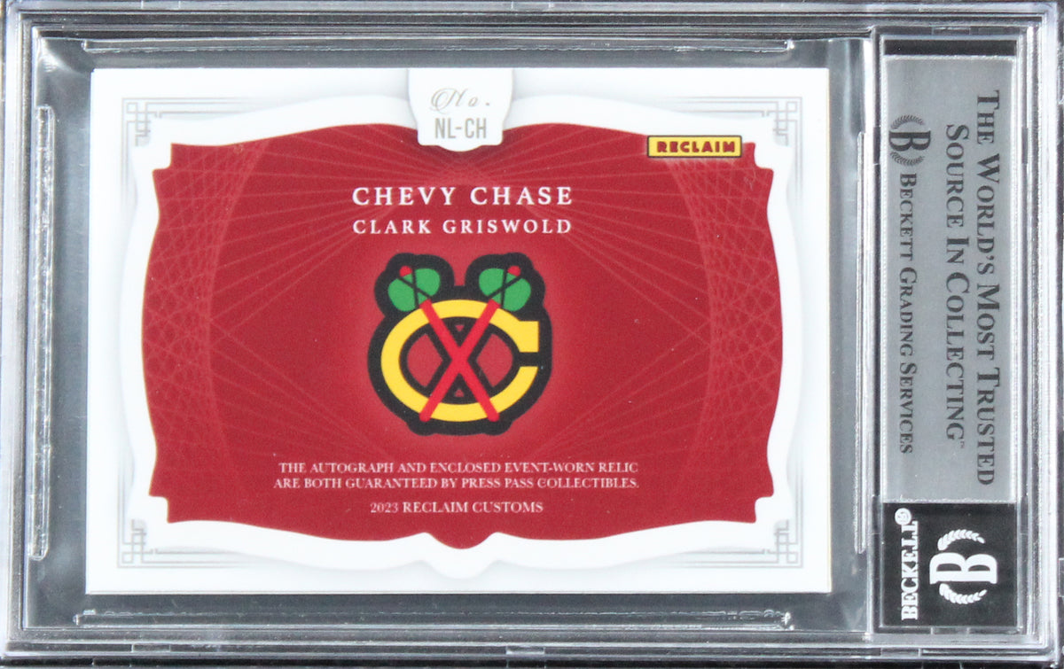 Chevy Chase Christmas Vacation Signed Custom Relic Card #3/10 BAS Slab #16567392