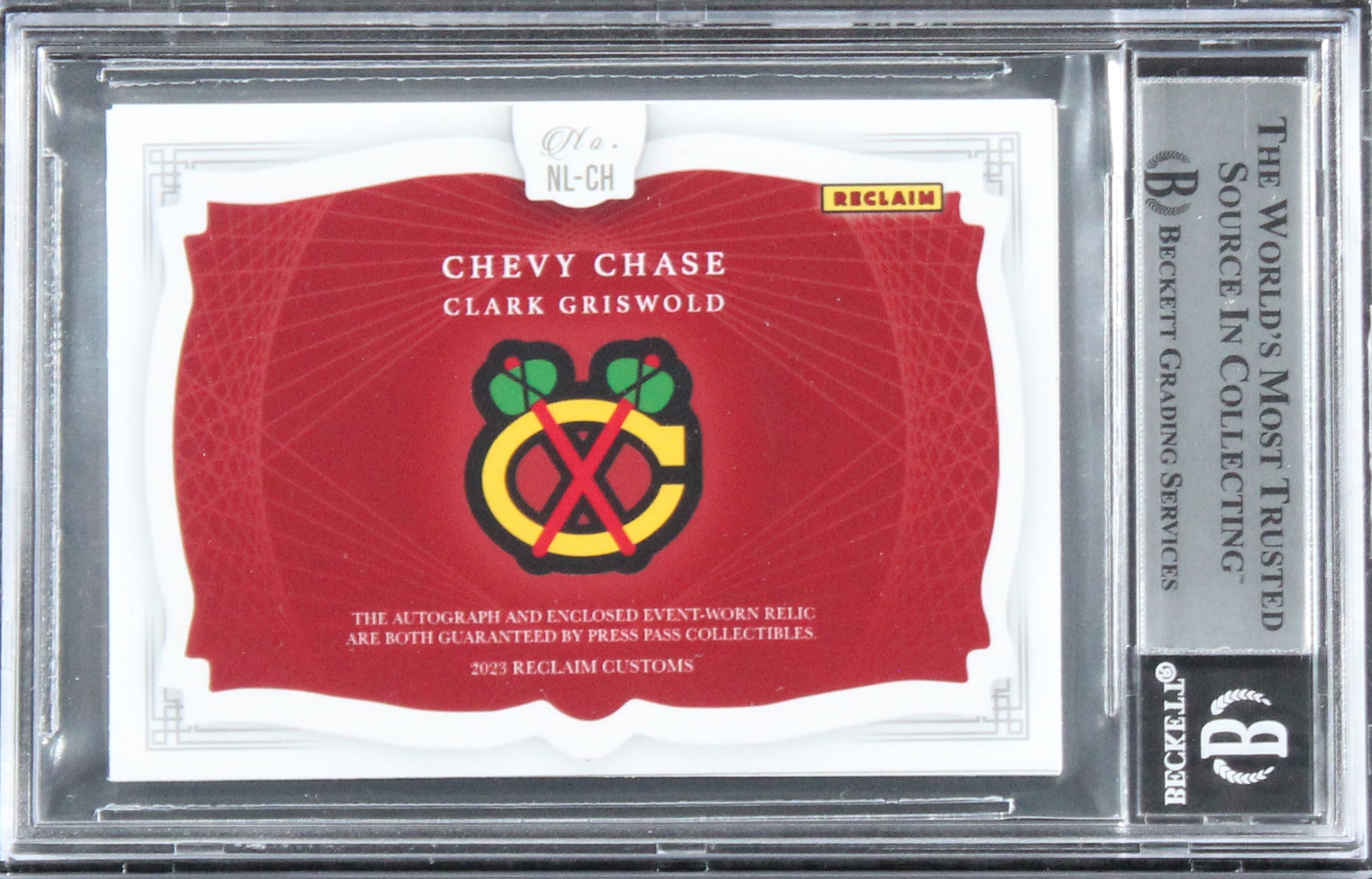 Chevy Chase Christmas Vacation Signed Custom Relic Card #5/10 BAS Slab #16567394