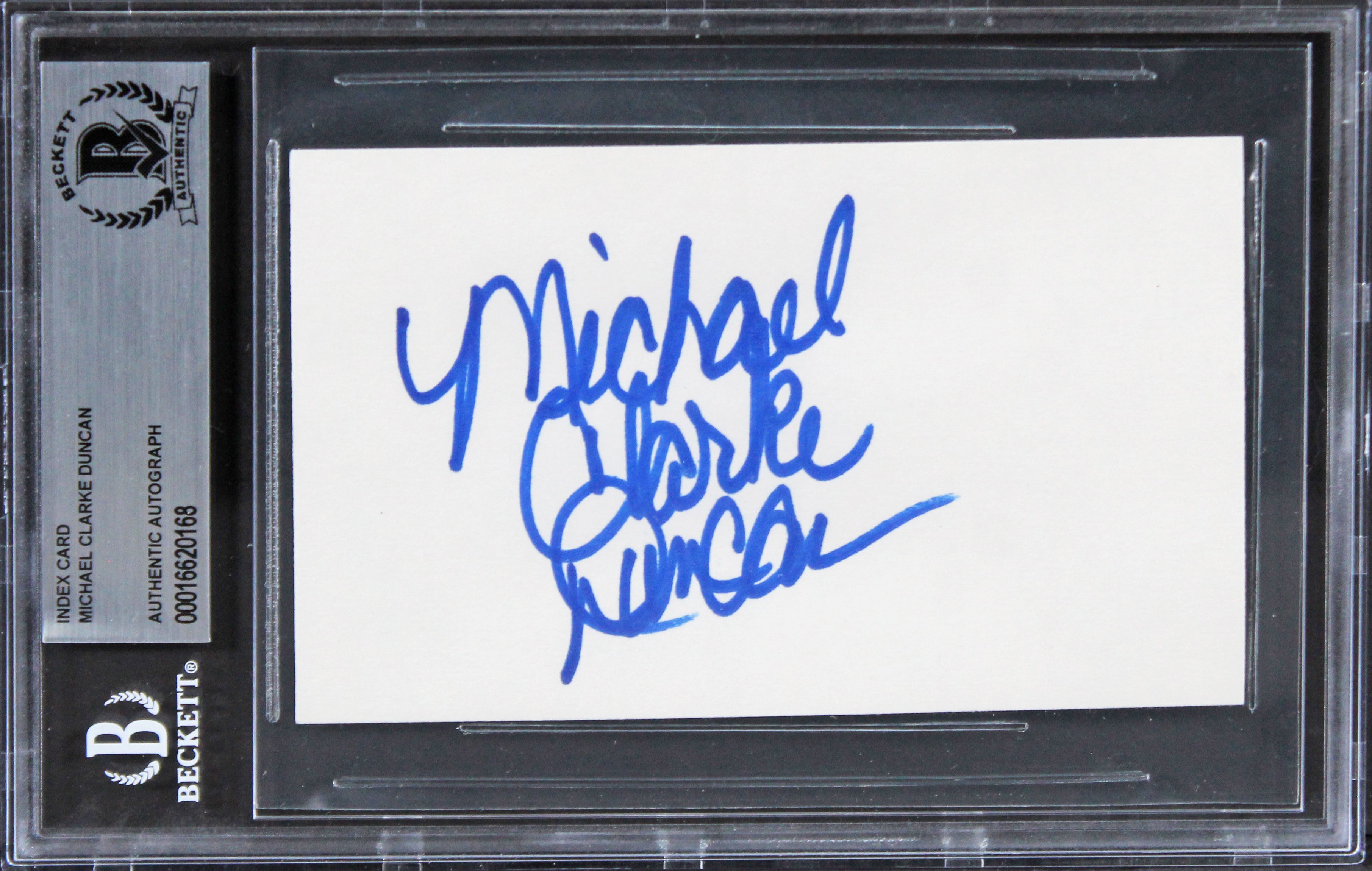 Michael Clarke Duncan The Green Mile Authentic Signed 3x5 Index Card BAS Slab 1